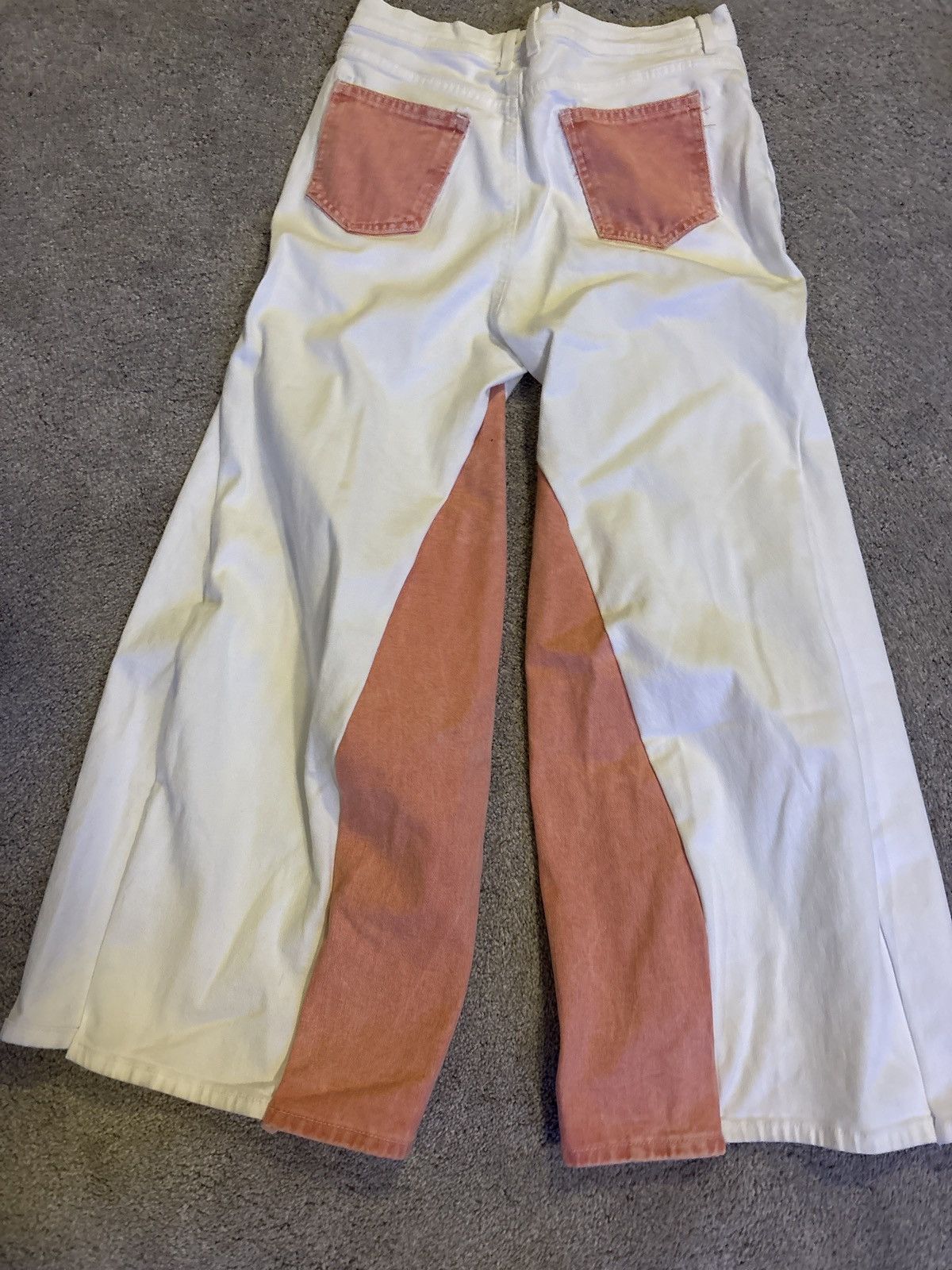 Other White and pink custom sewn flared demin Size US 31 - 2 Thumbnail