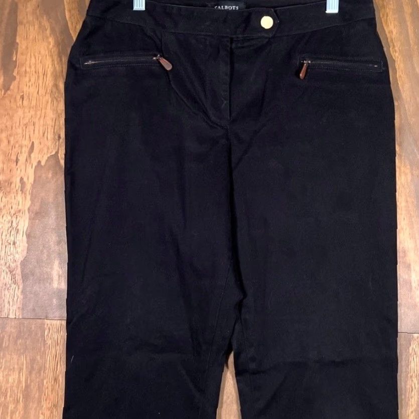 Talbots Talbots Womens Pants Black Signature Straight Zip Pockets Stretch 8 Pants Mens? Size 30" / US 8 / IT 44 - 2 Thumbnail