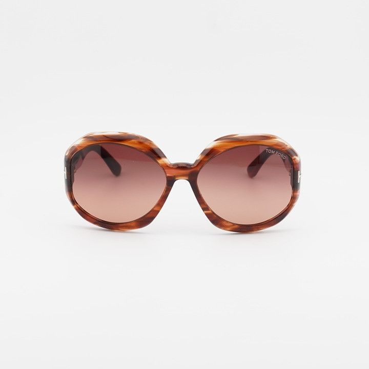 Tom Ford Tom Ford Georgia-02 FT1011 55F Sunglasses Havana Round Frame Size ONE SIZE - 2 Thumbnail