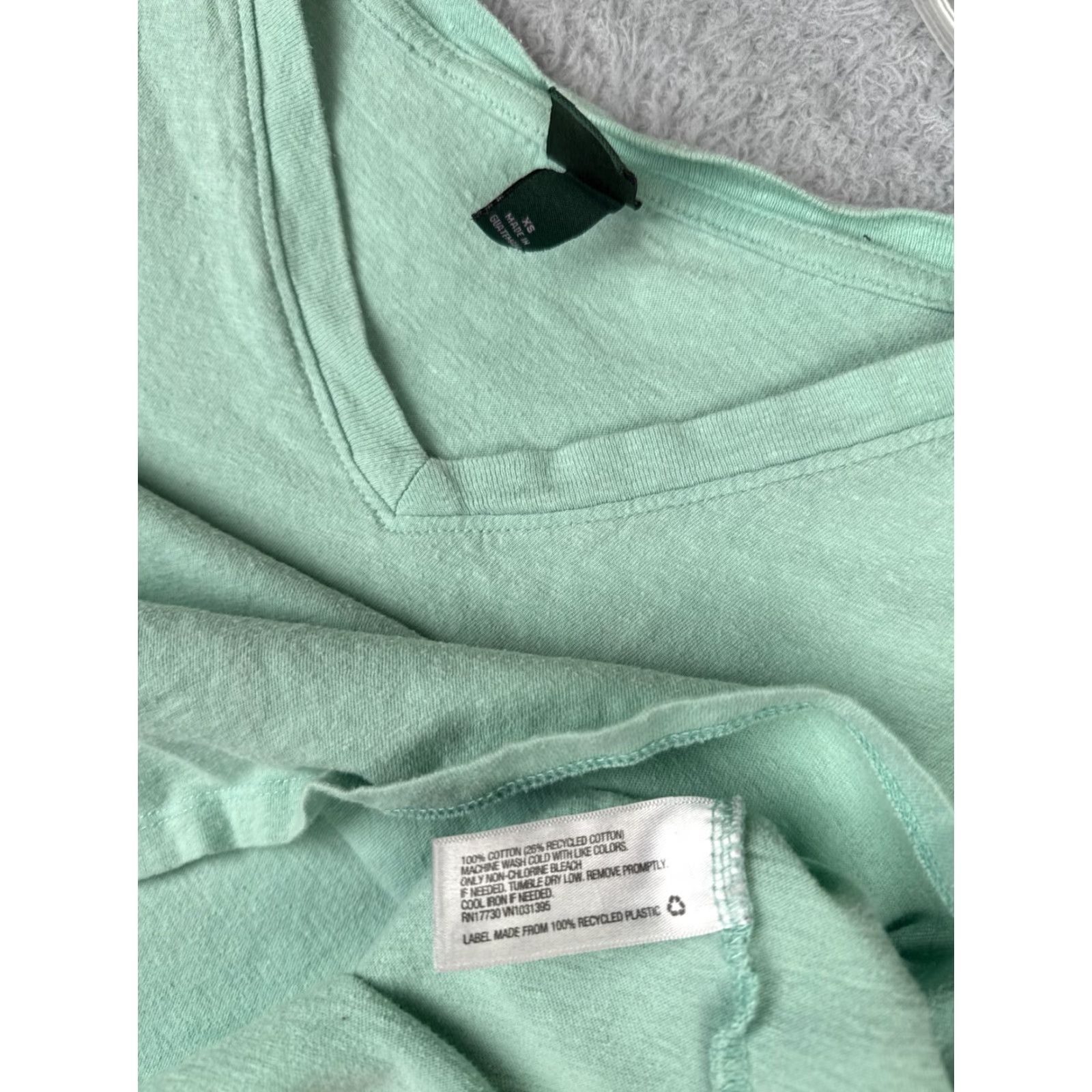 Vintage Wild Fable Crop Shirt Women XS Blue 100% Cotton V-Neck Casual Short Sleeve Outdoor Size XS / US 0-2 / IT 36-38 - 7 Thumbnail