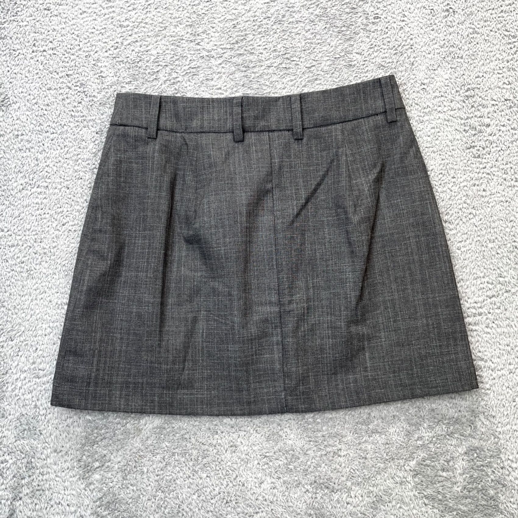 Vintage Commense Skirt Womens Small Gray Heathered Mini Pleated Lined Stretch Minimalist Size 28" / US 6 / IT 42 - 2 Thumbnail