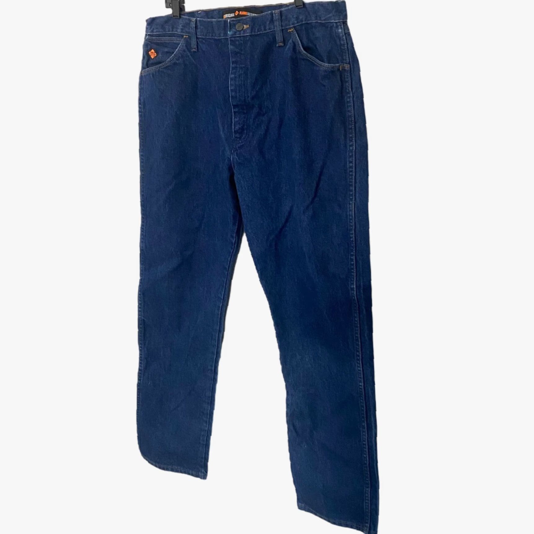 Wrangler VINTAGE Wrangler FR Flame-Resistant Original Fit Denim Jeans Men 38X34 Blue 38x34 FR13MWZ Western 5-Pocket Mens Size US 38 / EU 54 - 2 Thumbnail
