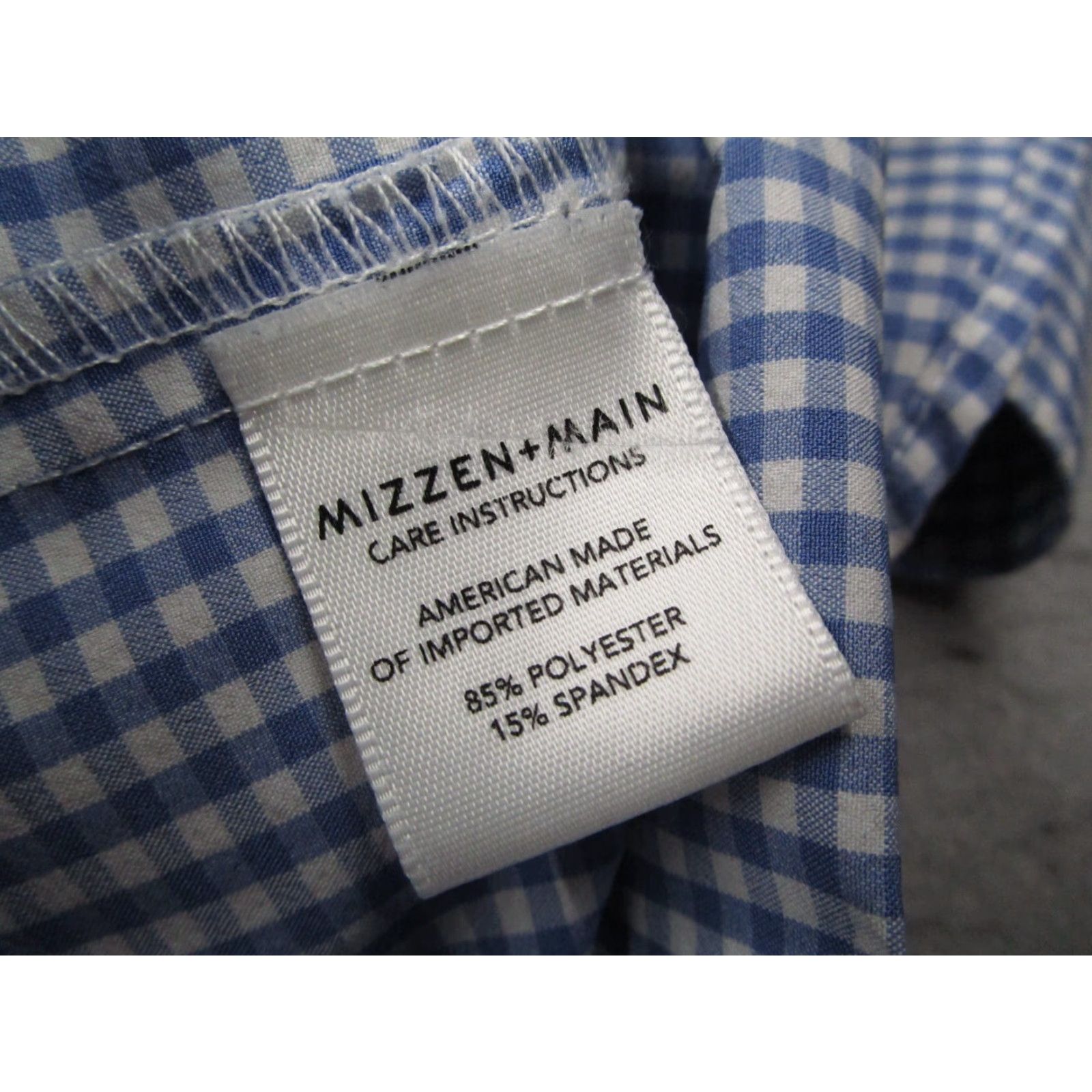 Mizzen+Main Mizzen+Main Shirt Men XL Trim Fit Blue Check Leeward Stretch Work Made in USA Size US XL / EU 56 / 4 - 4 Thumbnail