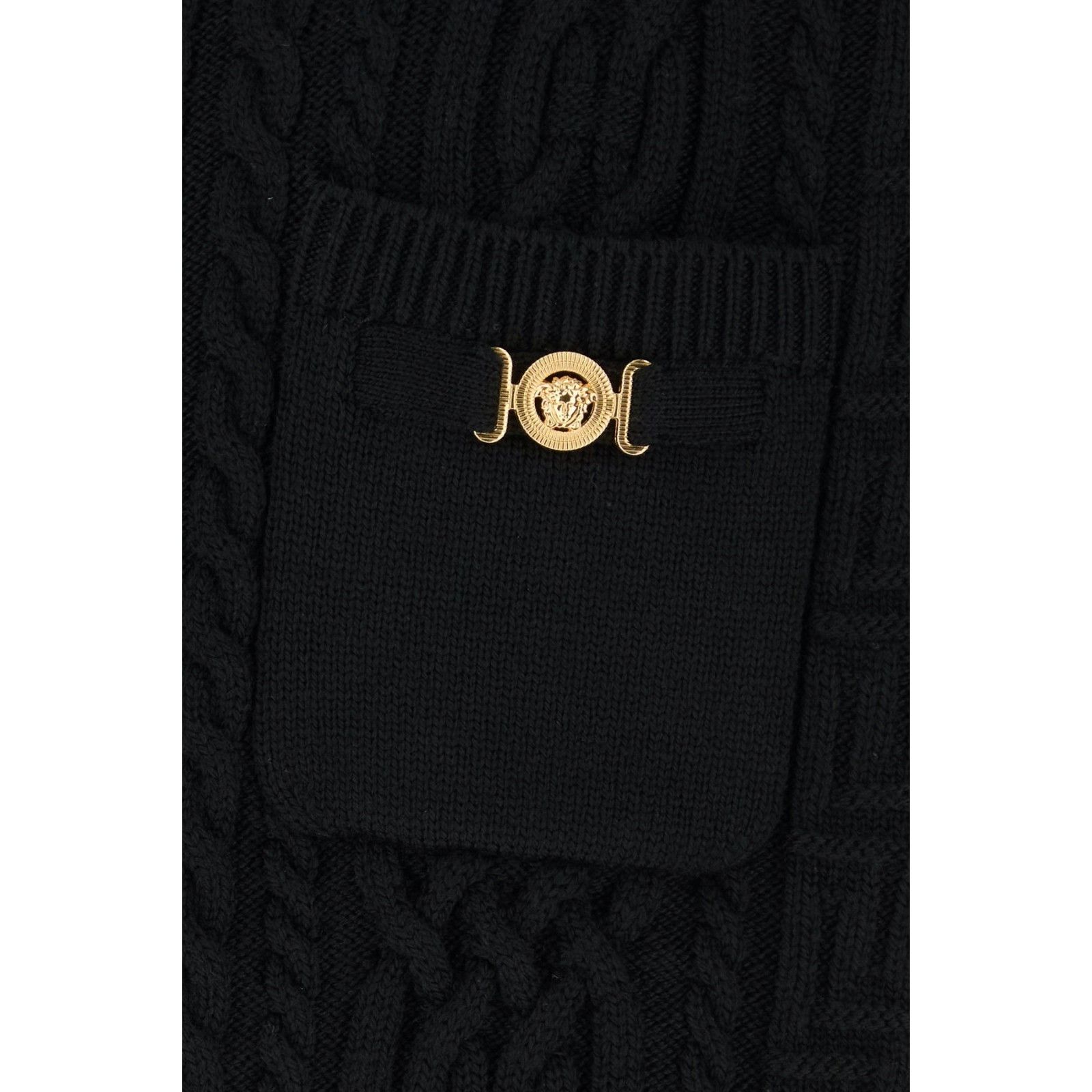 Versace VERSACE Black Wool Cardigan New & Authentic (Men's size:XL;) Size US XL / EU 56 / 4 - 3 Thumbnail