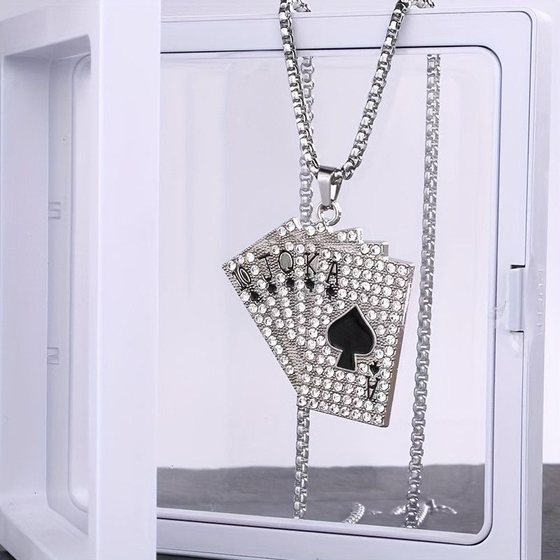 Jewelry Hip-Hop Poker Pendant Necklace Size ONE SIZE - 2 Thumbnail
