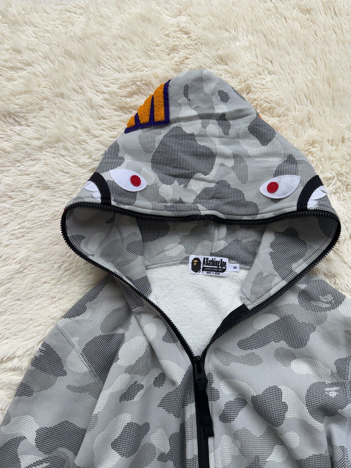 Bape A BATHING APE DOT CAMO SHARK WIDE FULL ZIP HOODIE 17AW Size US S / EU 44-46 / 1 - 16 Thumbnail