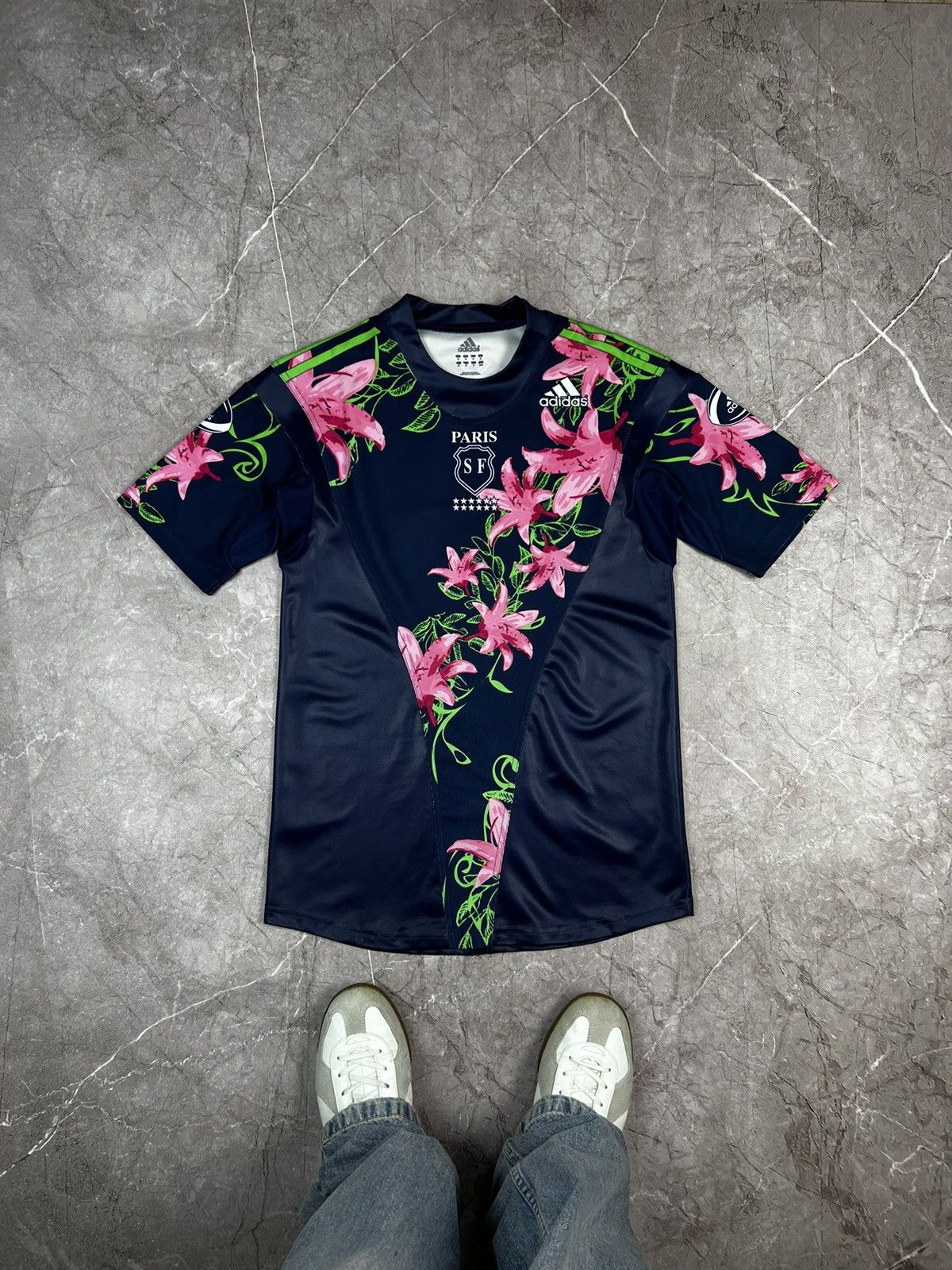 Adidas × Vintage Vintage Adidas Paris Rugby Union Jersey Shirt Over Print Size US M / EU 48-50 / 2 - 1 Thumbnail