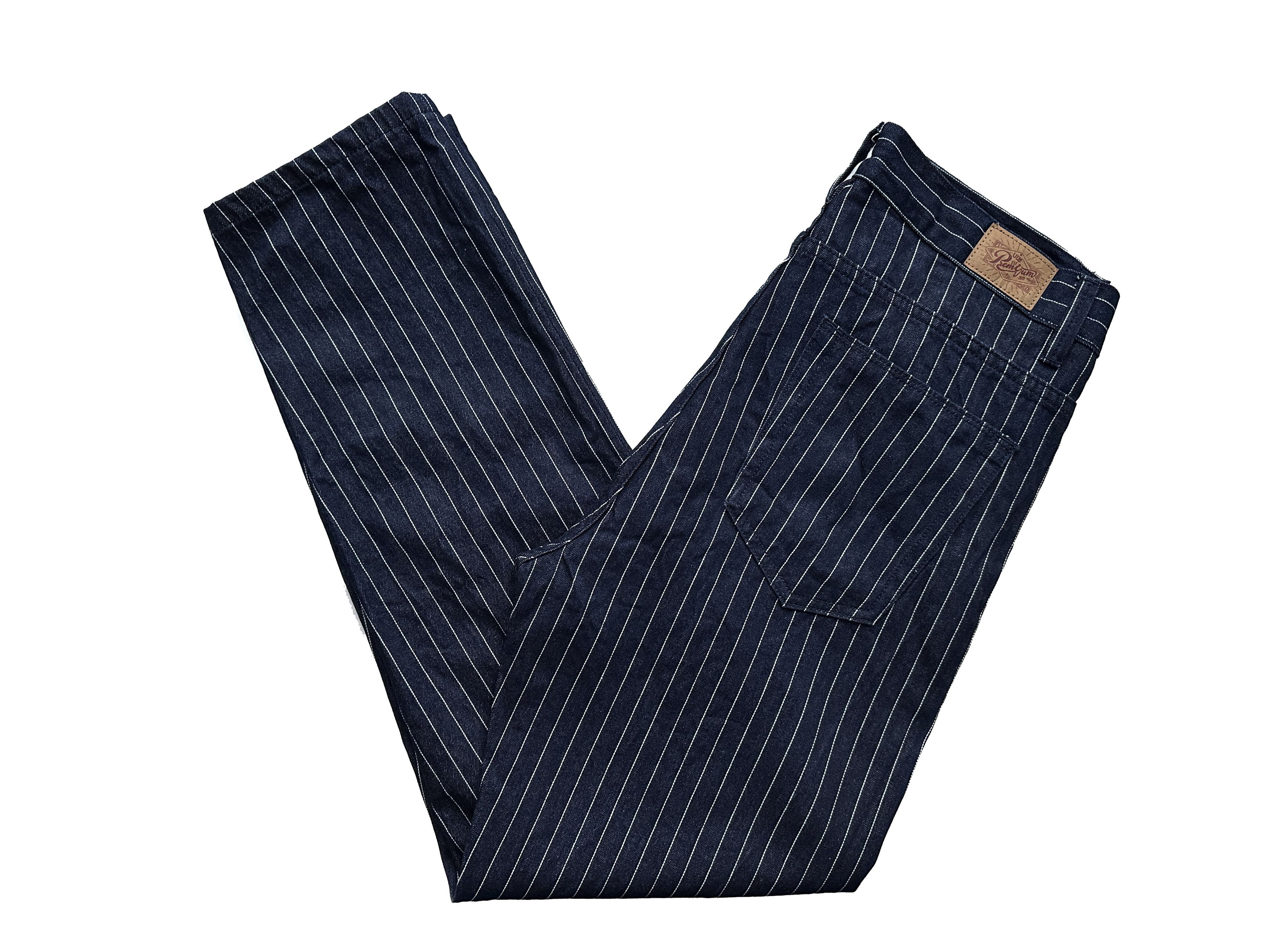 Japanese Brand KaraKu 1920s Wabash Stripe Work Pants by Uncle Fu Size US 32 / EU 48 - 2 Thumbnail