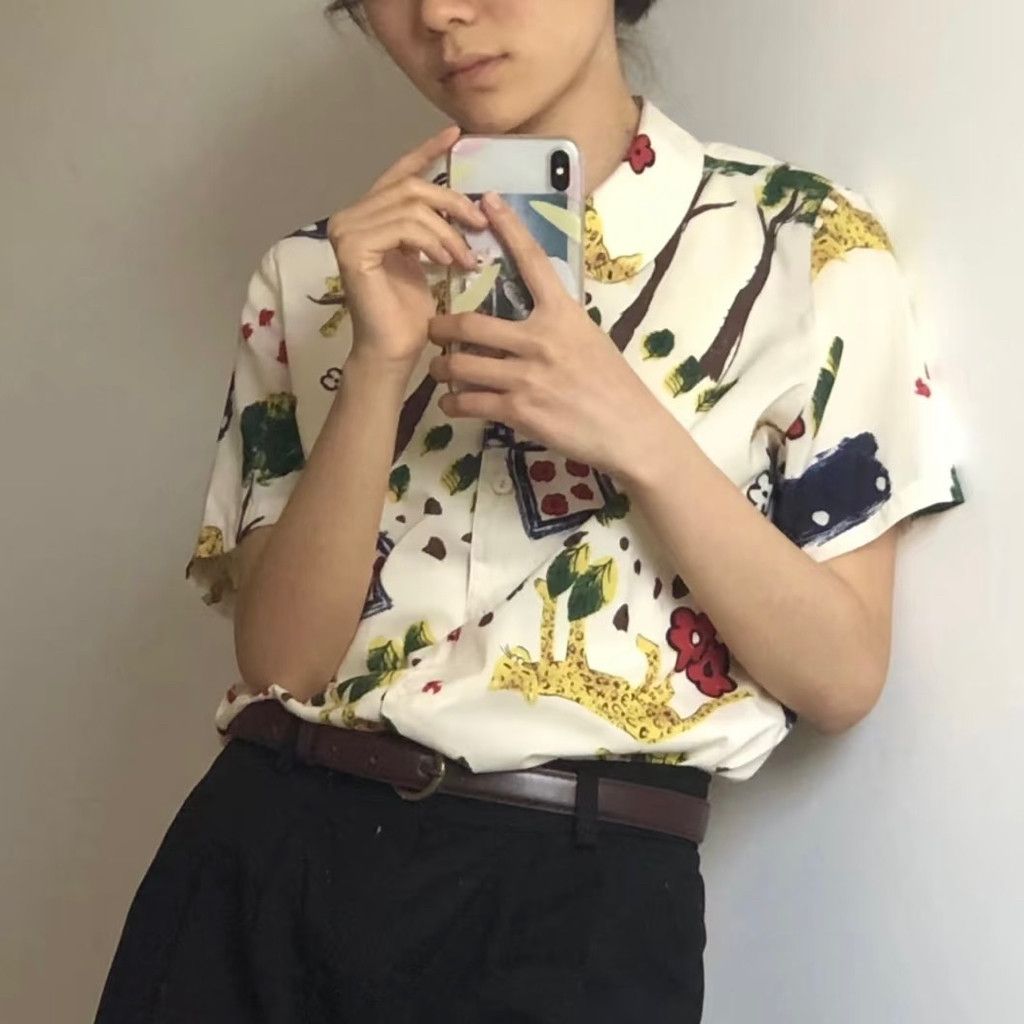 Zara Hawaii Cute Jungle Doodle Style shirt Size S / US 4 / IT 40 - 6 Thumbnail