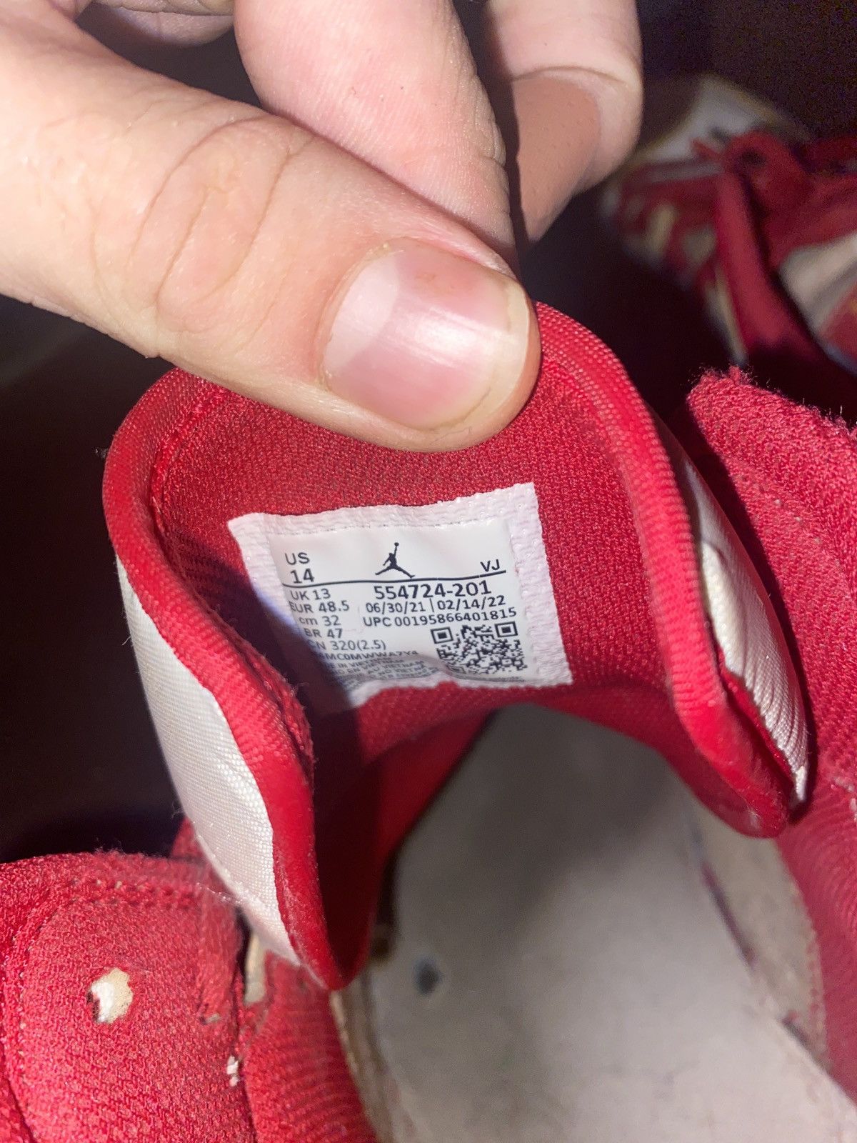 Jordan Brand High Top Jordan 1 Red White and Tan Size US 14 / EU 47 - 6 Thumbnail