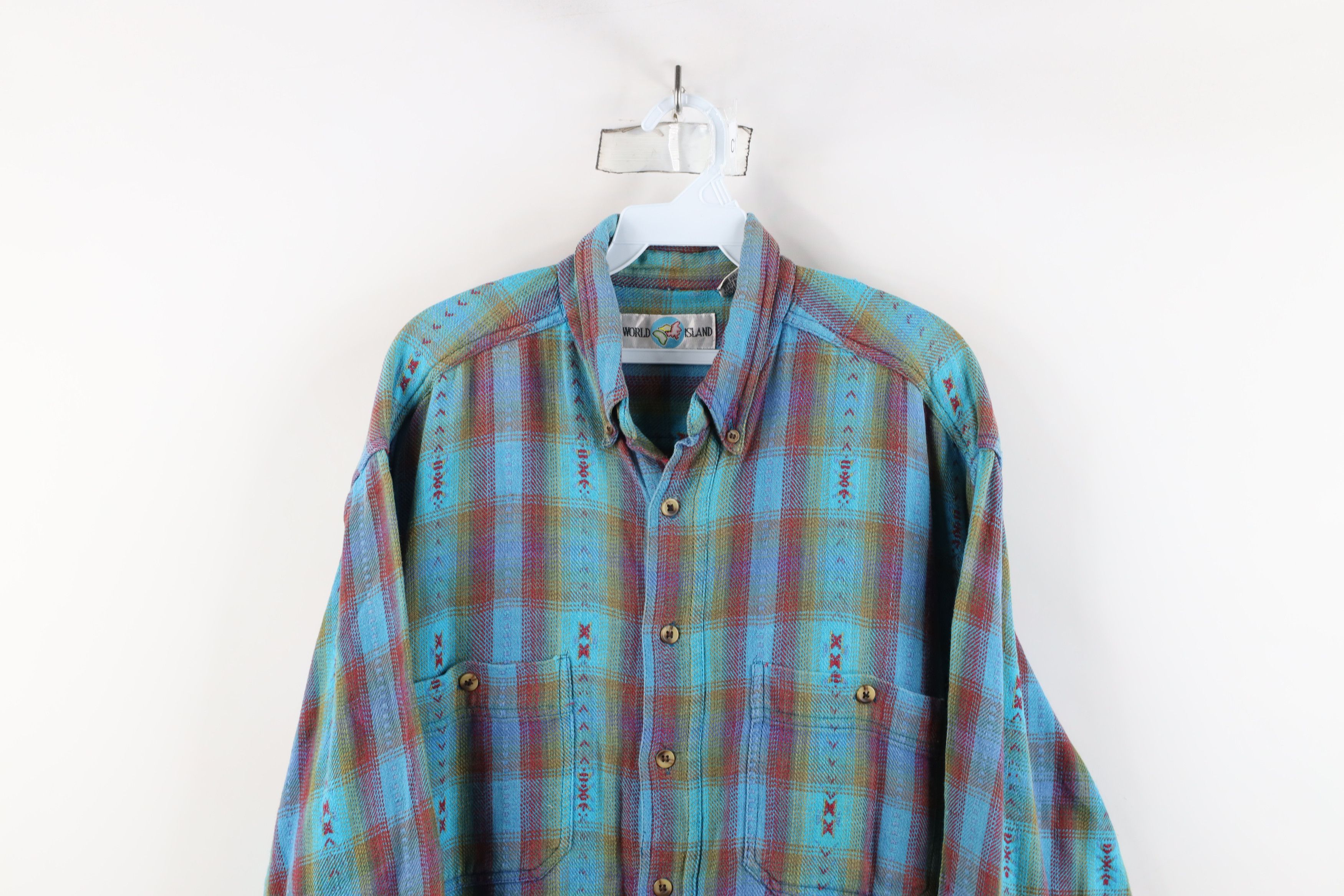 Vintage Vintage 90s Streetwear Southwestern Weave Button Shirt Size US L / EU 52-54 / 3 - 2 Thumbnail