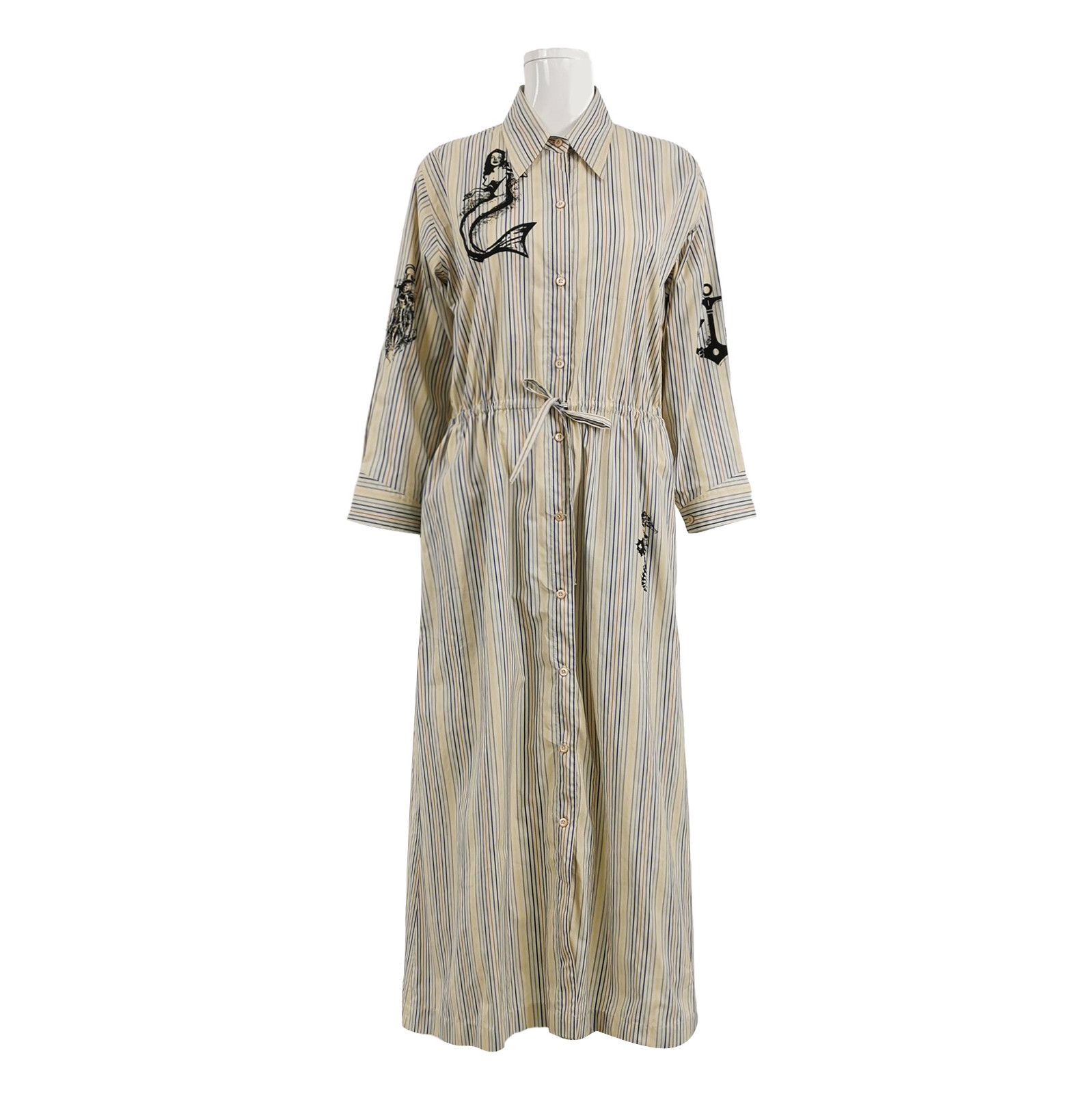 Prada Striped Long Sleeve Mermaid Dress - dmc