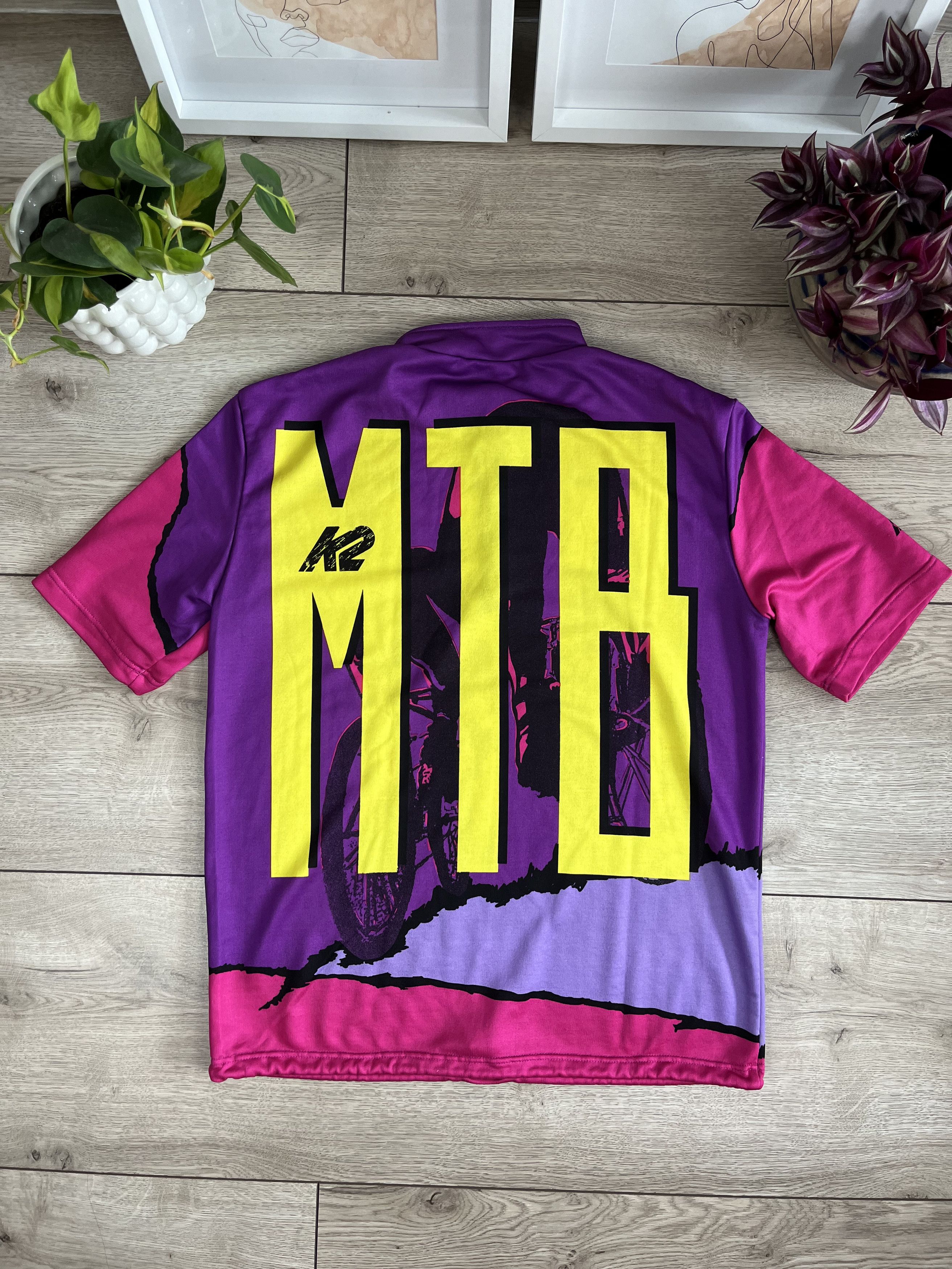 Vintage 90s Cycling Jersey Bicycle rave techno acid print K2 MTB Size US L / EU 52-54 / 3 - 6 Thumbnail