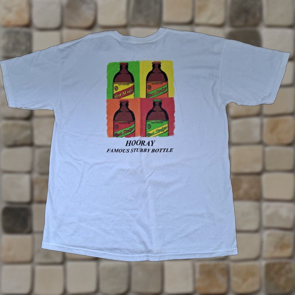 Gildan Gildan T-Shirt XL Red Stripe Stubby Bottles Beer Colorful White Printed Multicolor Men Mens Size US XL / EU 56 / 4 - 1 Thumbnail