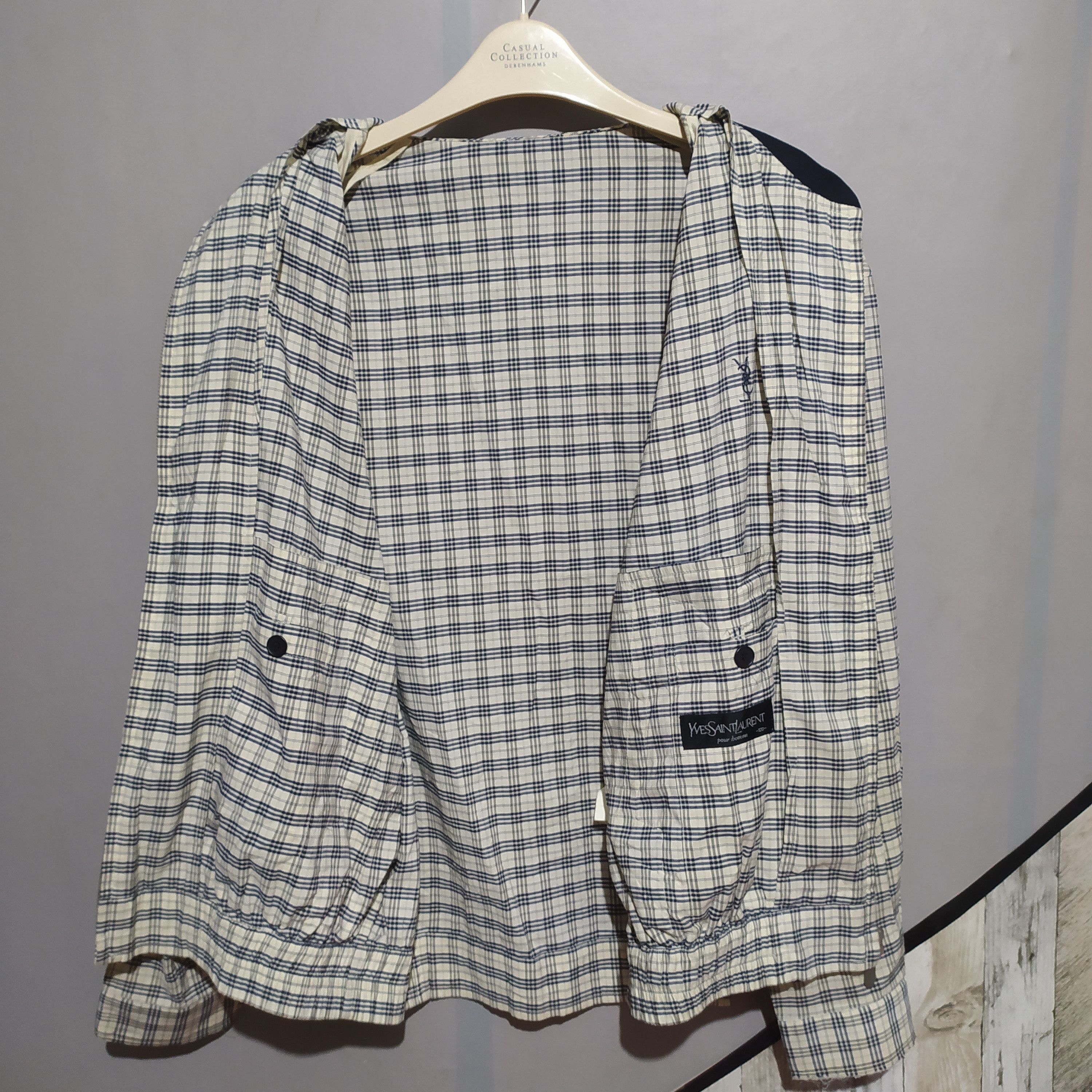 Vintage × Yves Saint Laurent Vintage and Rare YSL Tartan Plaid Jacket Size US L / EU 52-54 / 3 - 4 Thumbnail