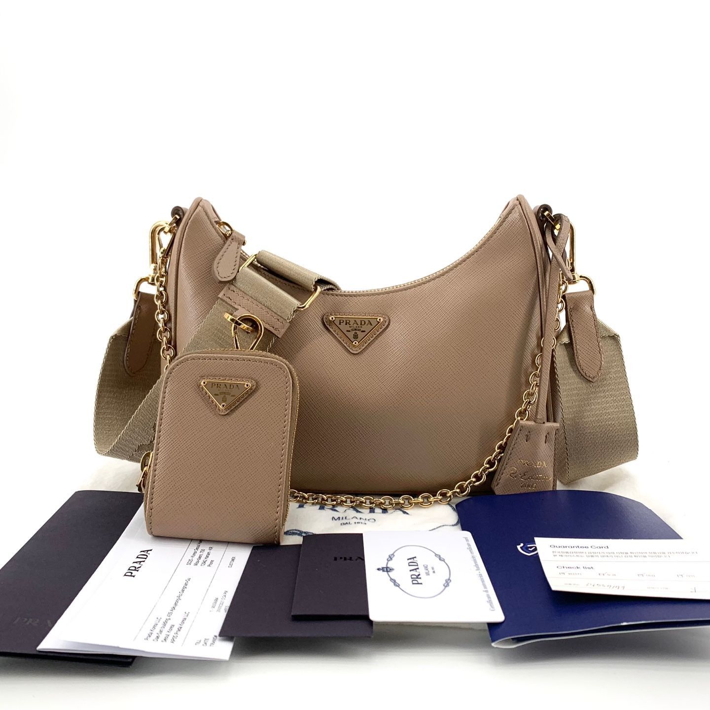 Prada Saffiano Multi Hobo Bag Crossbody Size ONE SIZE - 1 Thumbnail