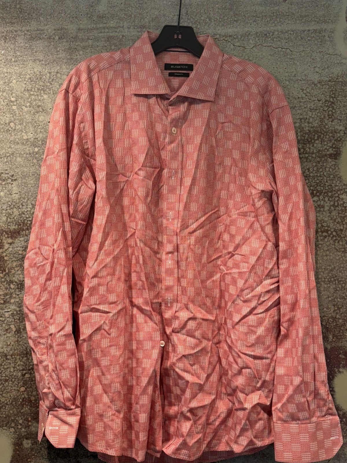 BUGATCHI BUGATCHI Red Plaid Button Up Formal Shirt Shaped Fit Size US XL / EU 56 / 4 - 1 Thumbnail
