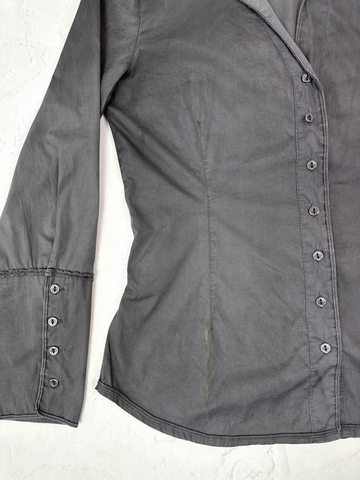 If Six Was Nine Vintage Grey V-neck Shirt Size M / US 6-8 / IT 42-44 - 6 Thumbnail