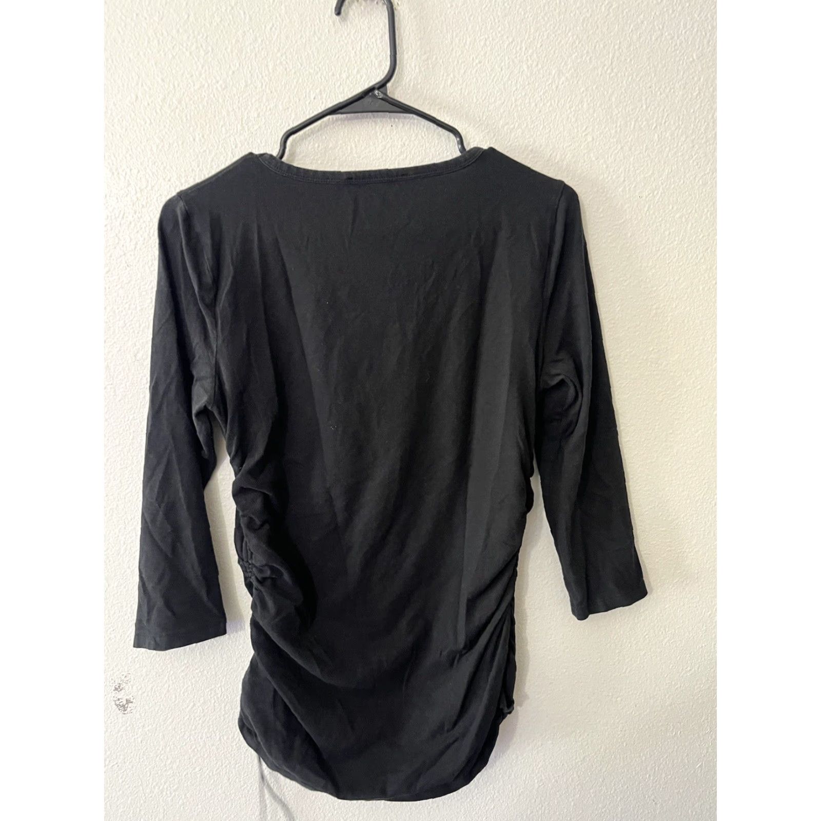 Michael Kors VINTAGE Michael Kors Women's T-Shirt Cropped Size Large 3/4 Sleeve Casual Black Cotton Modal Size L / US 10 / IT 46 - 3 Thumbnail