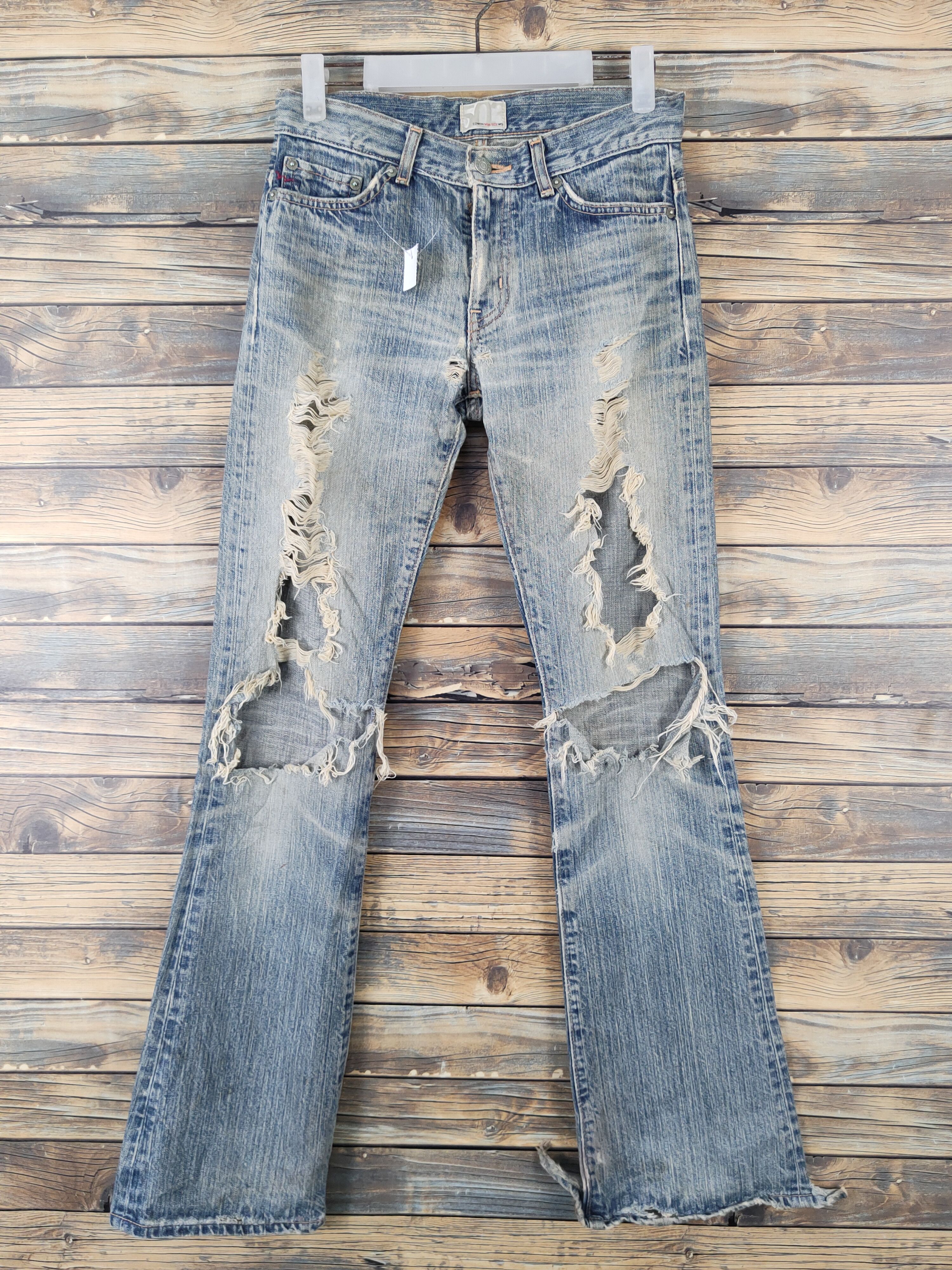 Edwin Edwin 503 Blue Distressed Ripped denim Jeans #W1969 Size 29" - 1 Thumbnail