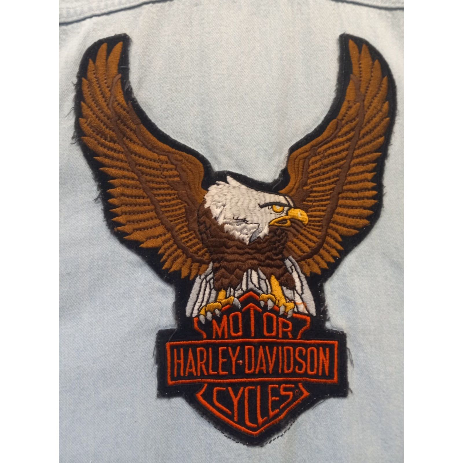 Harley Davidson Harley Davidson Shirt Men's Size L Denim Sleeveless Frayed Embroidered Emblem Size US L / EU 52-54 / 3 - 4 Thumbnail