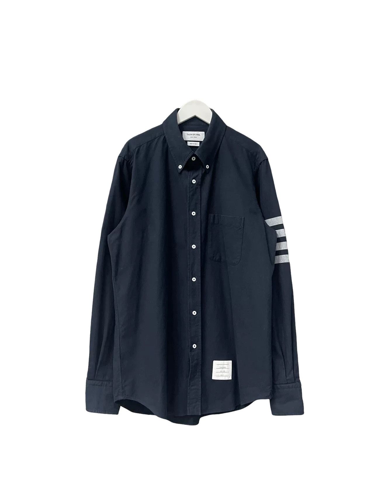 Thom Browne Thom Browne 4-Bar Stripe Shirt Size 3 Size US L / EU 52-54 / 3 - 1 Thumbnail