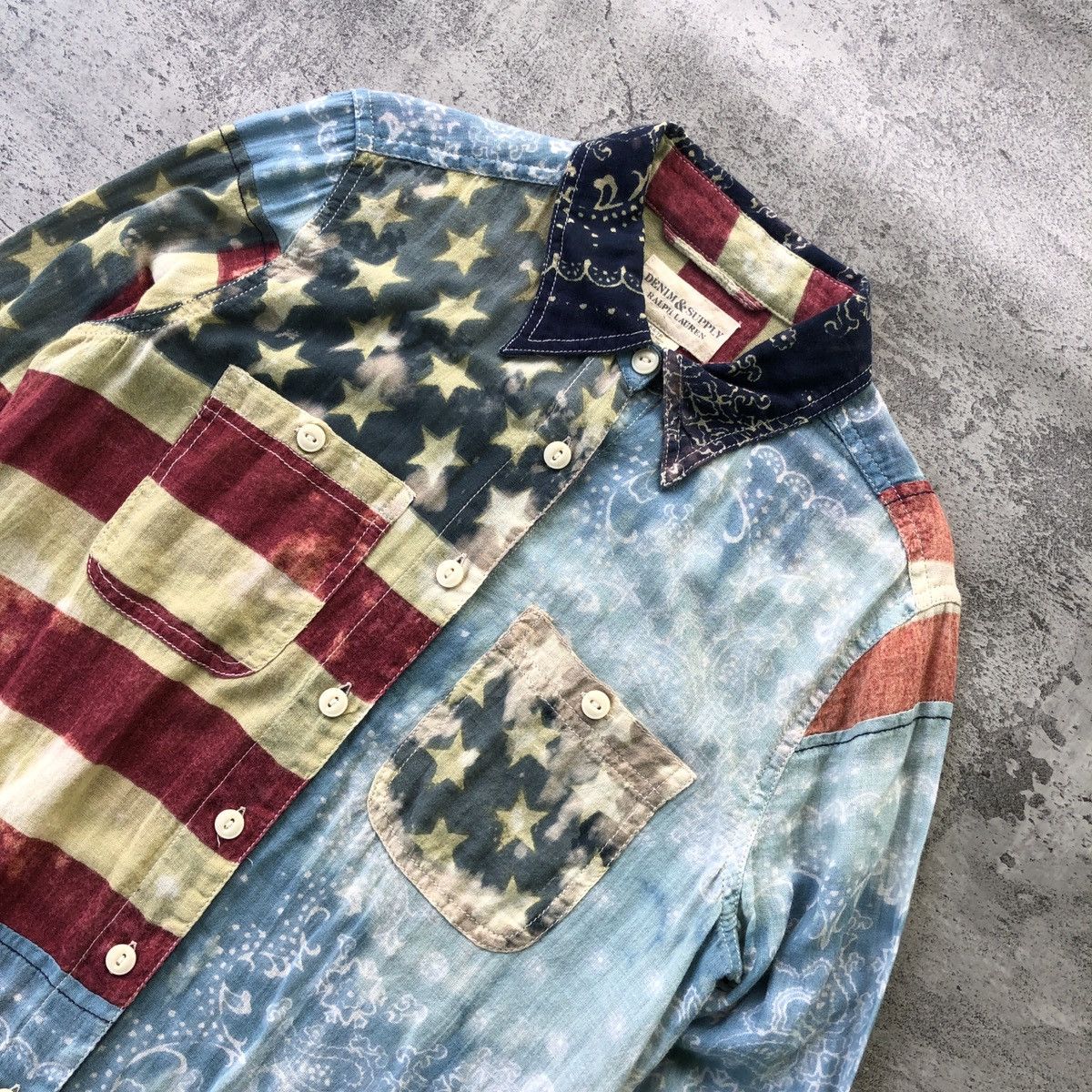 Denim & Supply Ralph Lauren × Polo Ralph Lauren × Vintage Ralph Lauren Denim Supply Military American Flag Size S / US 4 / IT 40 - 3 Thumbnail