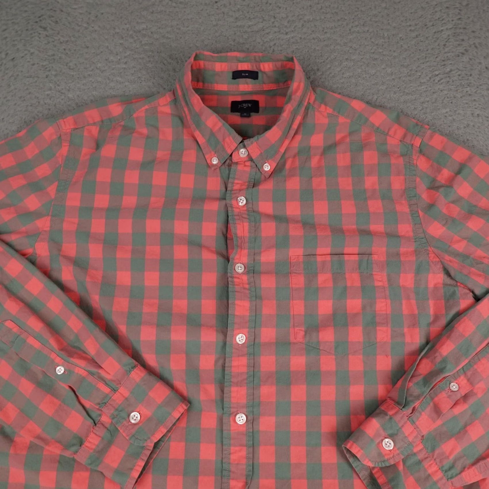 J.Crew J.Crew Shirt Mens XL Red Green Check Slim Fit Button Down Long Sleeve Casual Size US XL / EU 56 / 4 - 3 Thumbnail