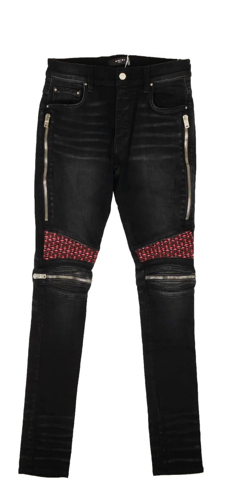 image of Amiri Zip Denim in Black, Men's (Size 38)