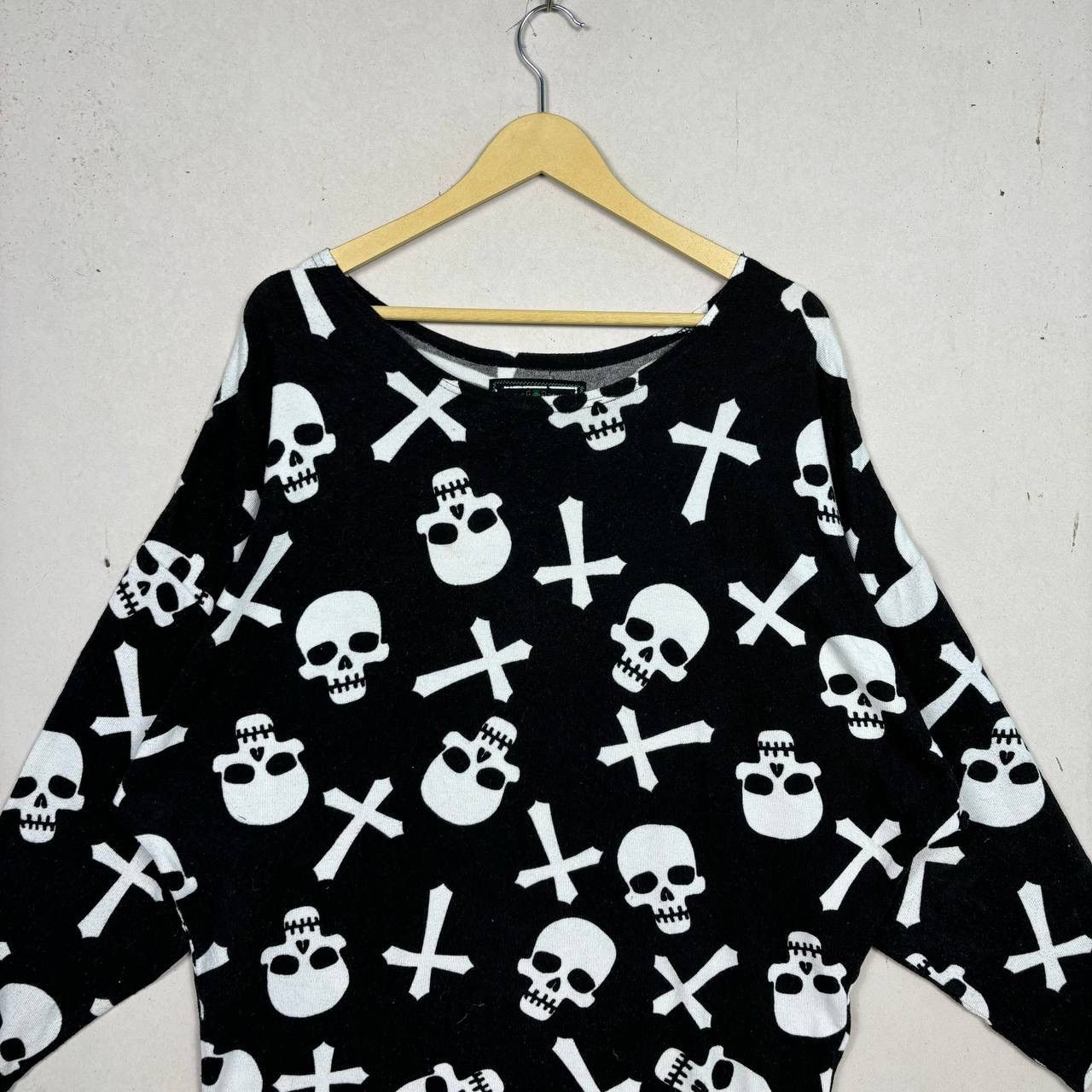 Japanese Brand Vtg Spray God In Alcove Japan Skull Sweater 90s Archival M Size US M / EU 48-50 / 2 - 3 Thumbnail