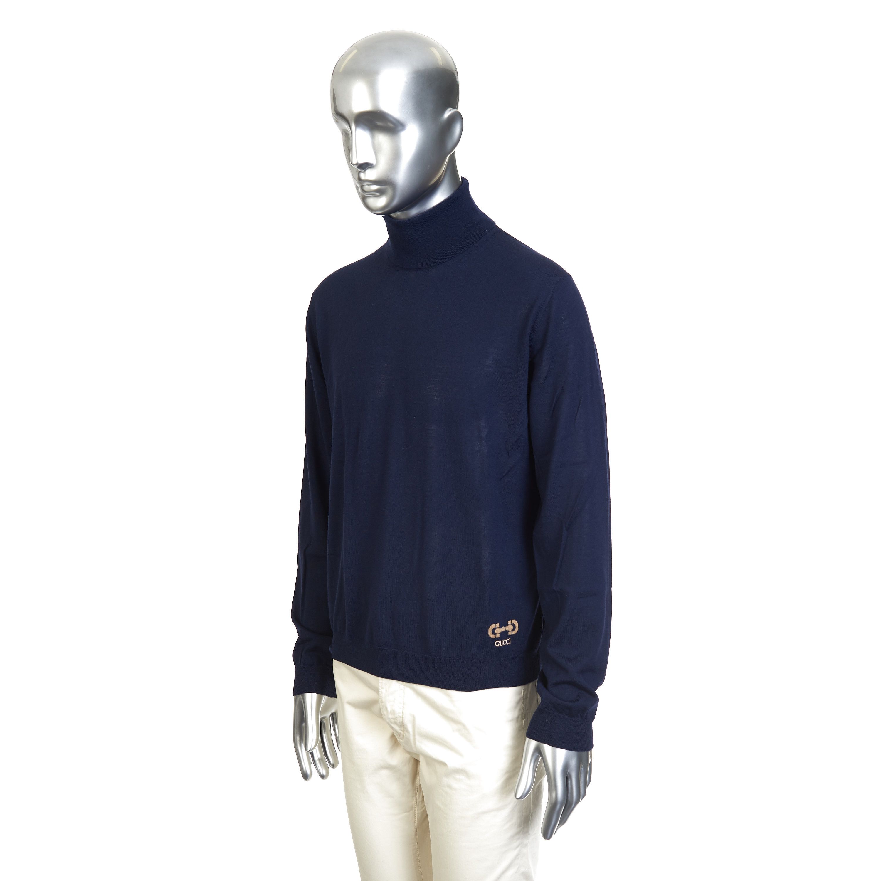 Gucci Turtleneck Sweater In Cashmere With Horsebit Logo Embroidery Size US XL / EU 56 / 4 - 3 Thumbnail