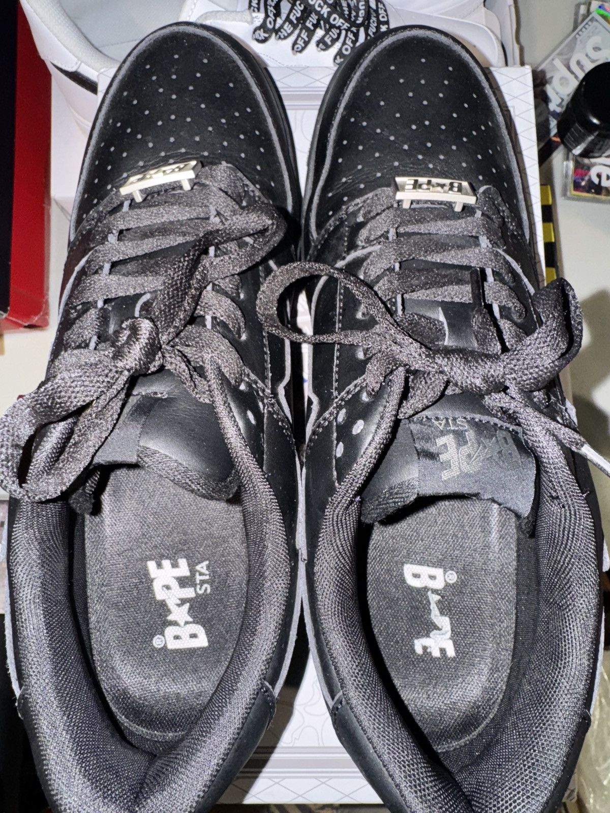 Bape A Bathing Ape Bapesta low Triple Black Size US 12 / EU 45 - 5 Thumbnail