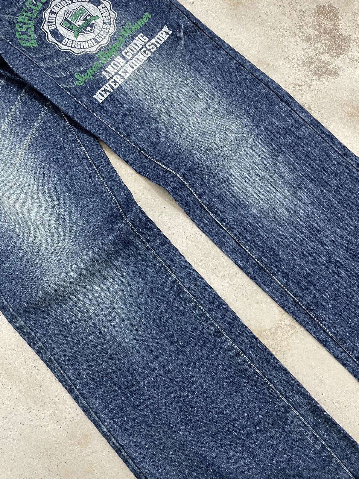 Blue Blue Japan × Hysteric Glamour × Japanese Brand Blue Moon Blue Y2k Style Wording Pocket Clone Devgru Style Size US 30 / EU 46 - 4 Thumbnail