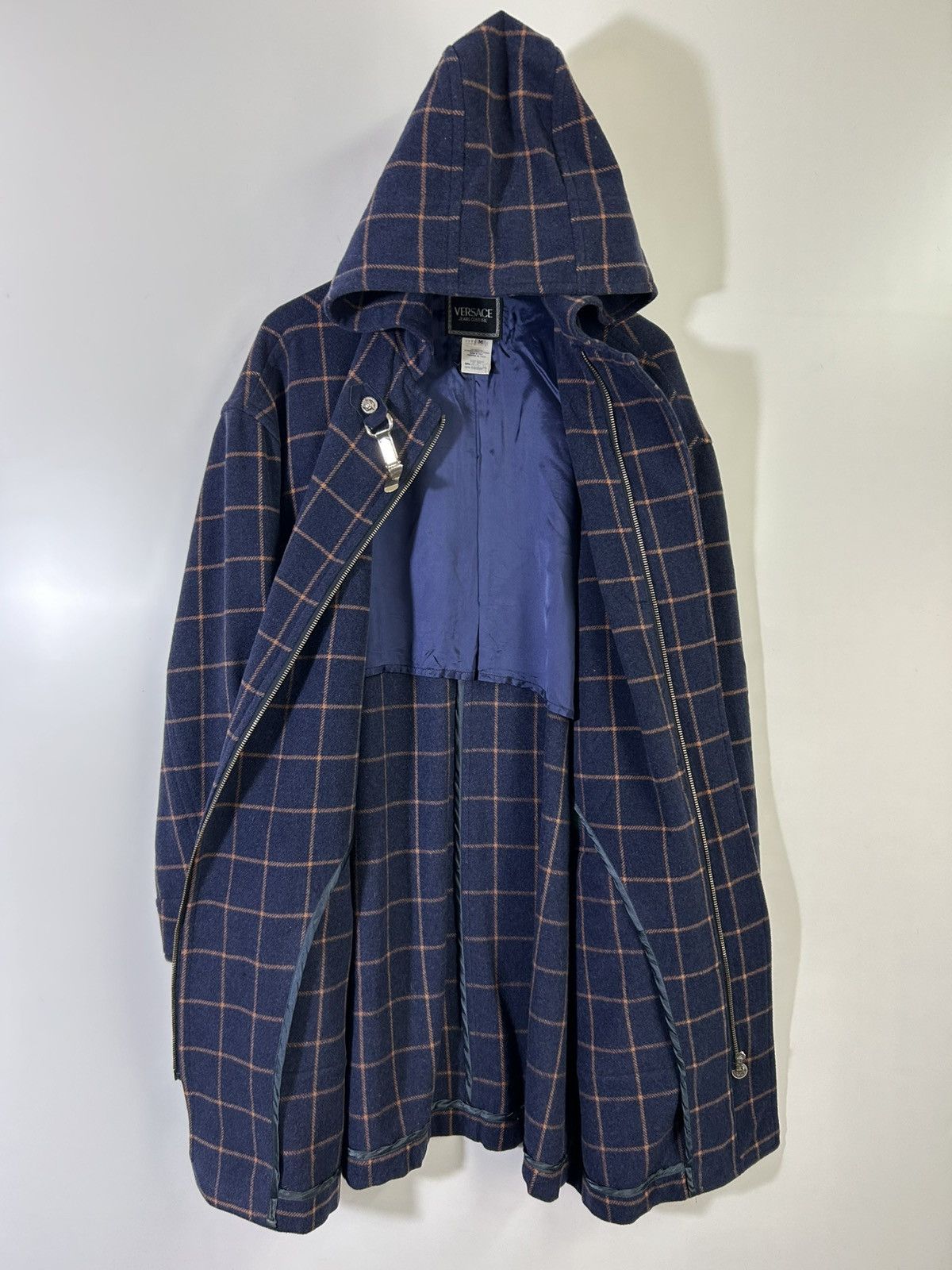 Versace ⚡️Vintage Luxury Versace Wool Flannel Hoodie Zipper Jacket Size US M / EU 48-50 / 2 - 11 Thumbnail