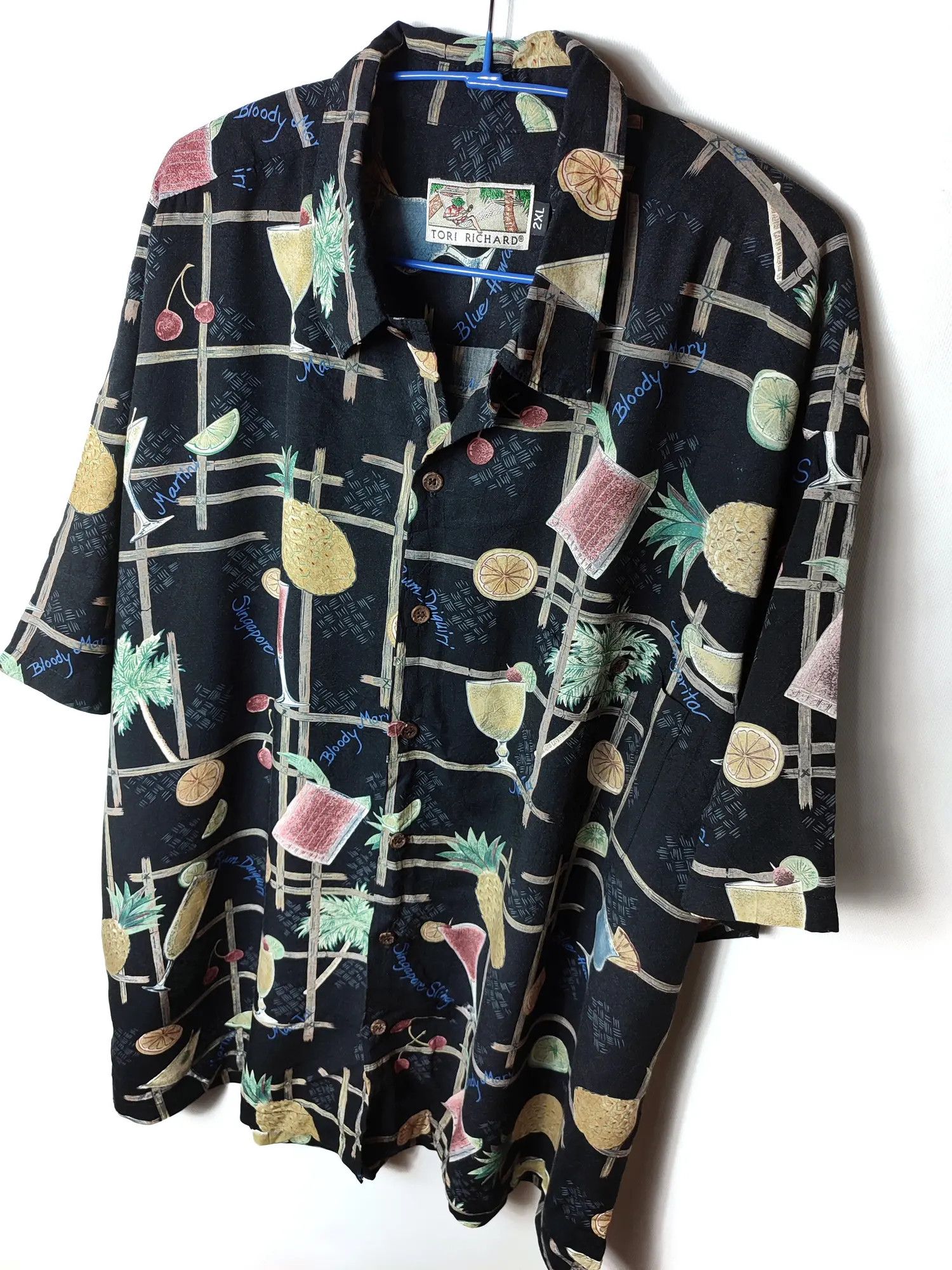 Tori Richard × Vintage Vintage Cocktails Hawaiian shirt Size US XL / EU 56 / 4 - 2 Thumbnail