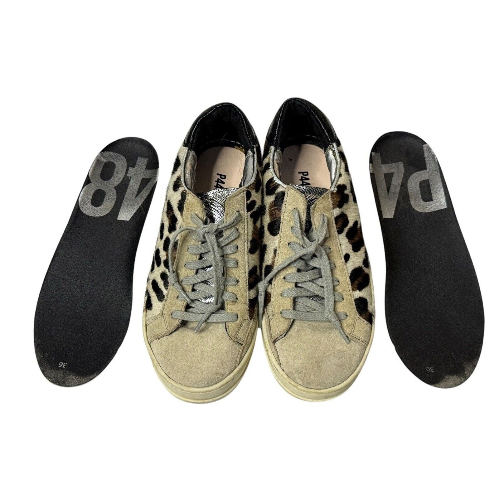P448 P448 John Cow Genuine Calf Hair Sneakers Leopard Surf Shoes Size US 5.5 / IT 35.5 - 11 Thumbnail