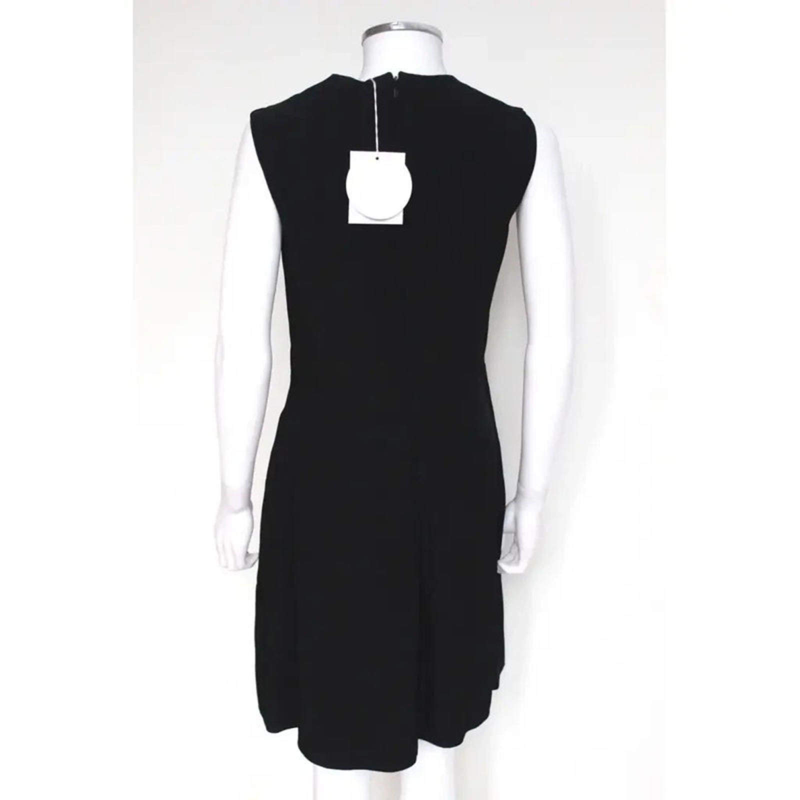 chloma New Chloe Black Satin Front Sleeveless Dress F38 uk 10 Size M / US 6-8 / IT 42-44 - 4 Thumbnail