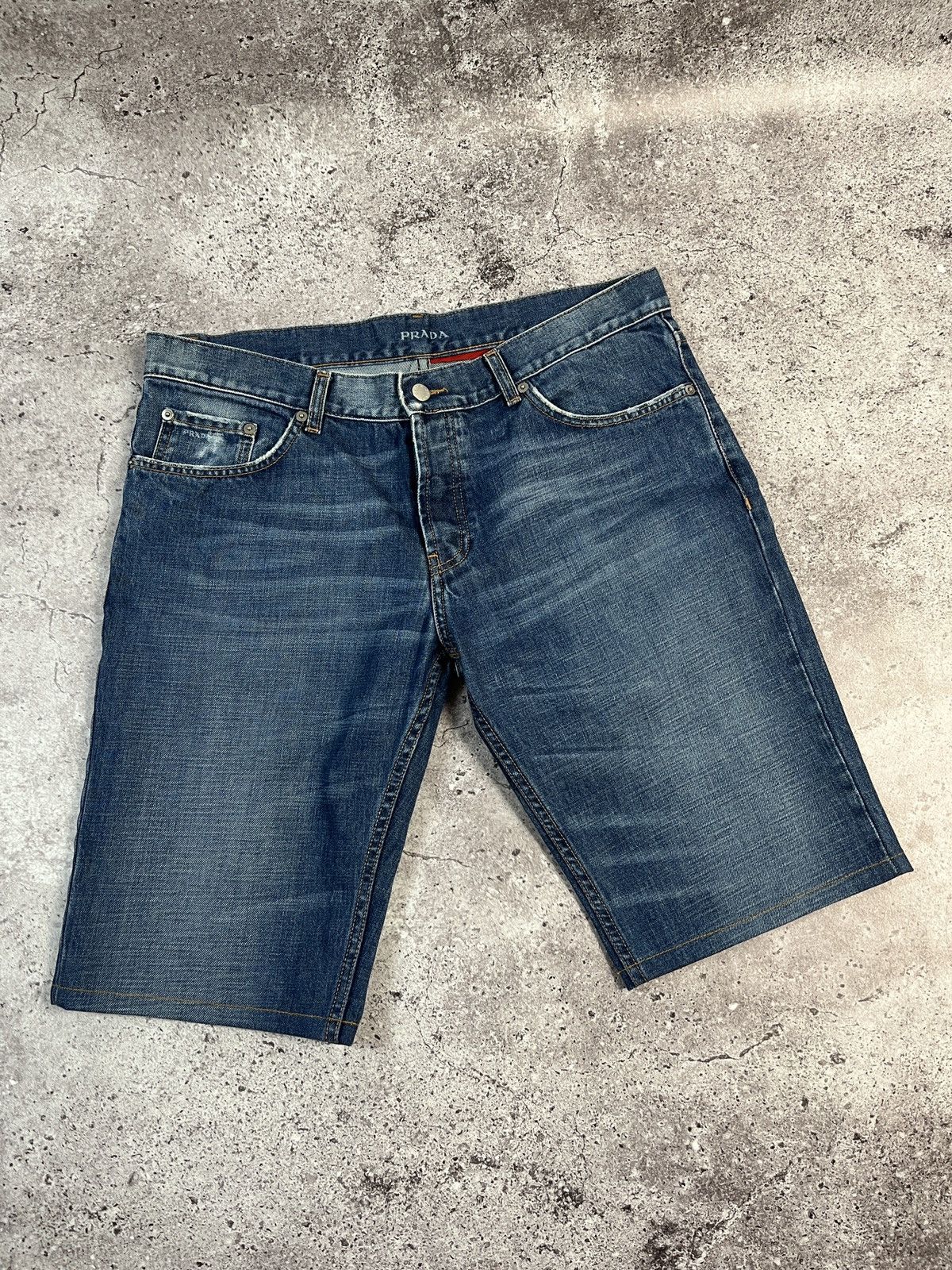 Prada Vintage🔥Prada Distressed Denim Shorts Size US 34 / EU 50 - 4 Thumbnail