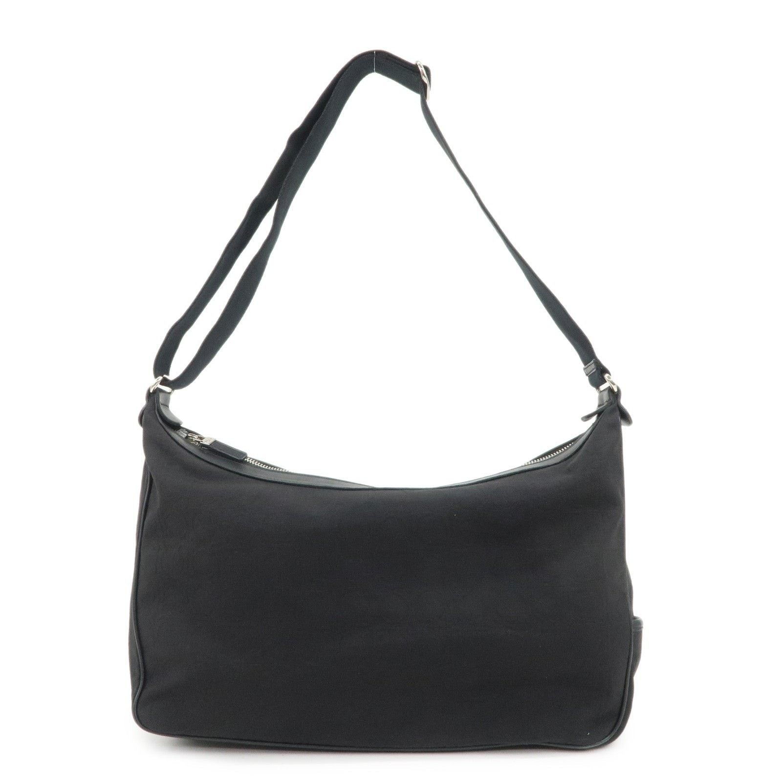 Salvatore Ferragamo Ferragamo Gancini Nylon Shoulder Bag Black Size ONE SIZE - 1 Thumbnail