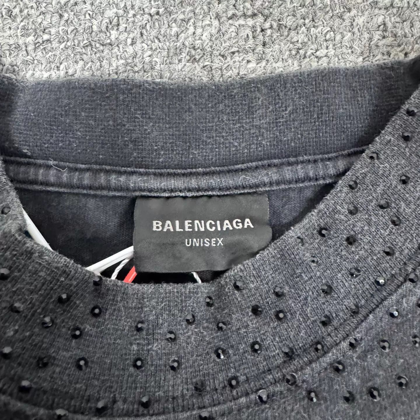 Balenciaga Balenciaga crystal distressed highneck short tee 3 Size L / US 10 / IT 46 - 5 Thumbnail