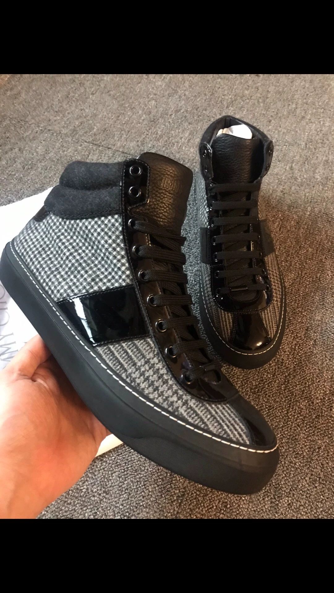 Jimmy Choo Jimmy Choo New Classic Check Panel High-Top 43 Sneakers Size US 10 / EU 43 - 2 Thumbnail