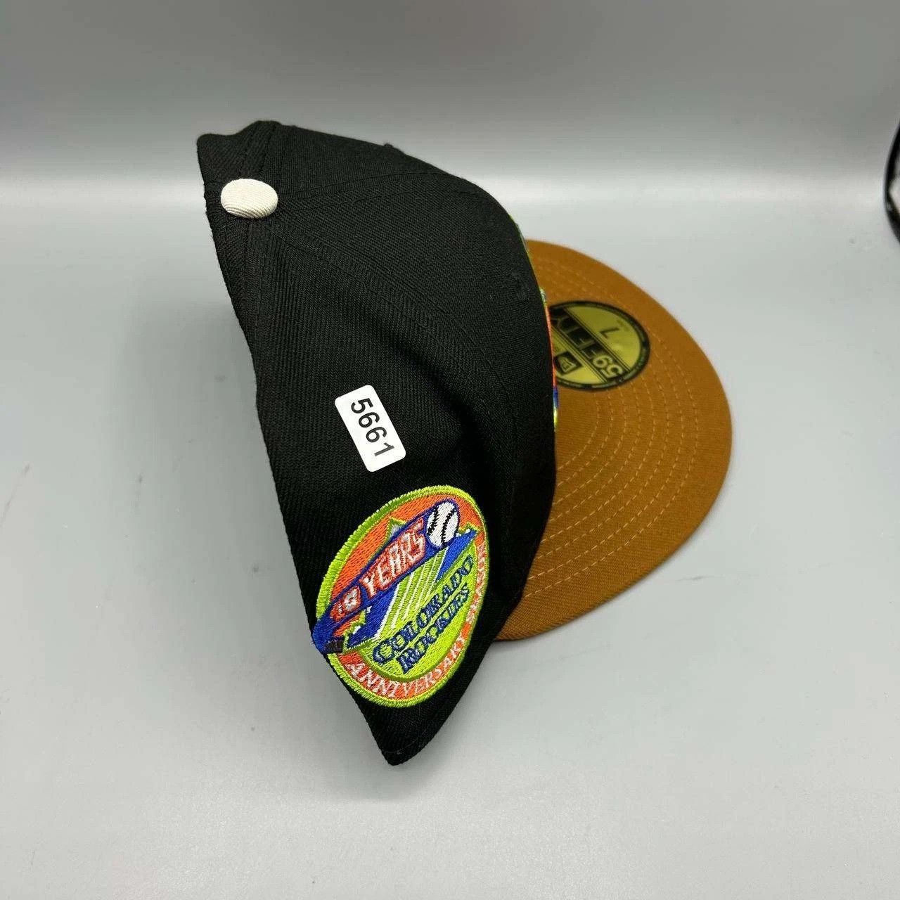 New Era Colorado Rockies Hat Men 7 Black Brown MLB Fitted Cap New Size ONE SIZE - 9 Thumbnail