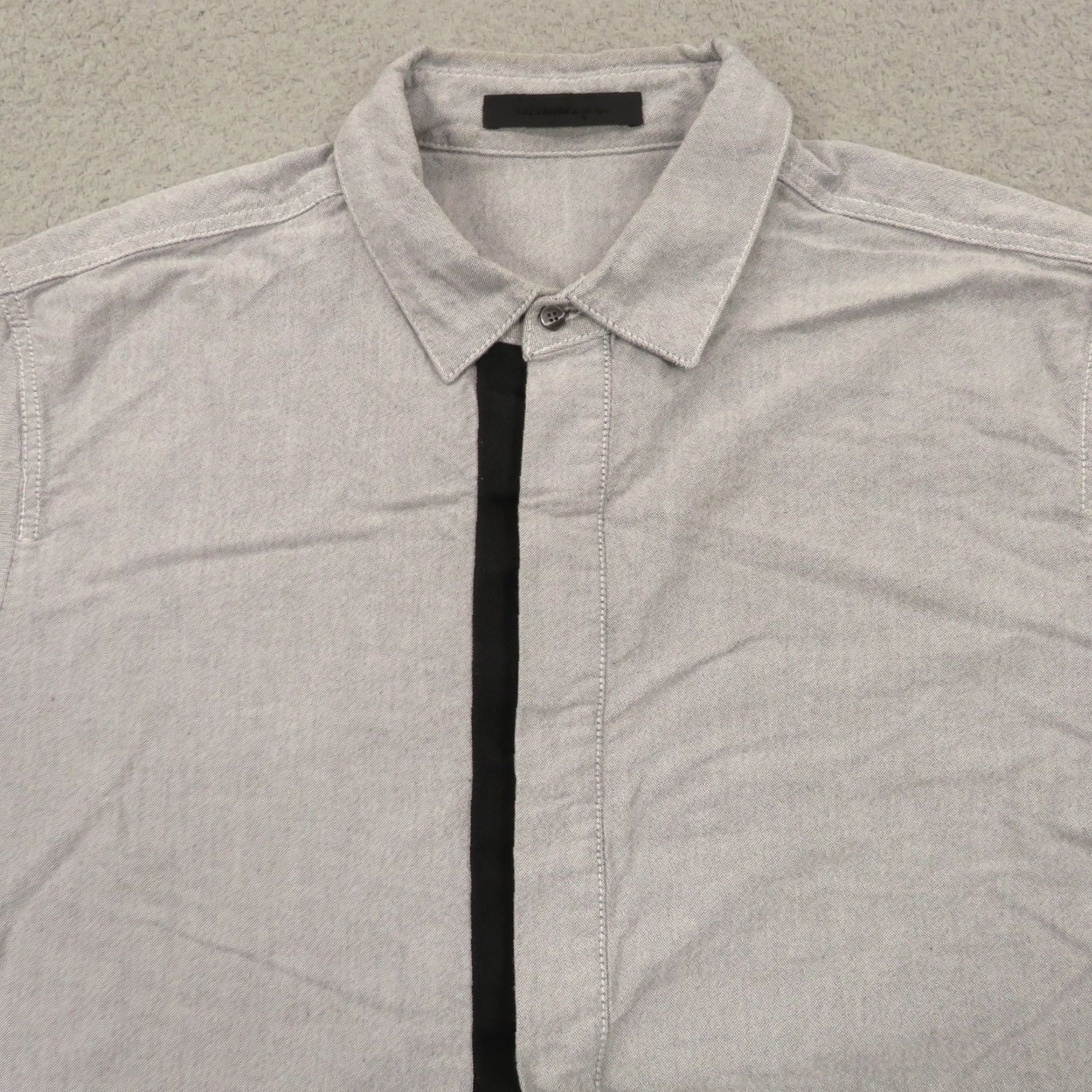 Alexander Wang Alexander Wang Shirt Mens XL Grey Chambray Snap Button Wool Band High Low Button Size US XL / EU 56 / 4 - 5 Thumbnail