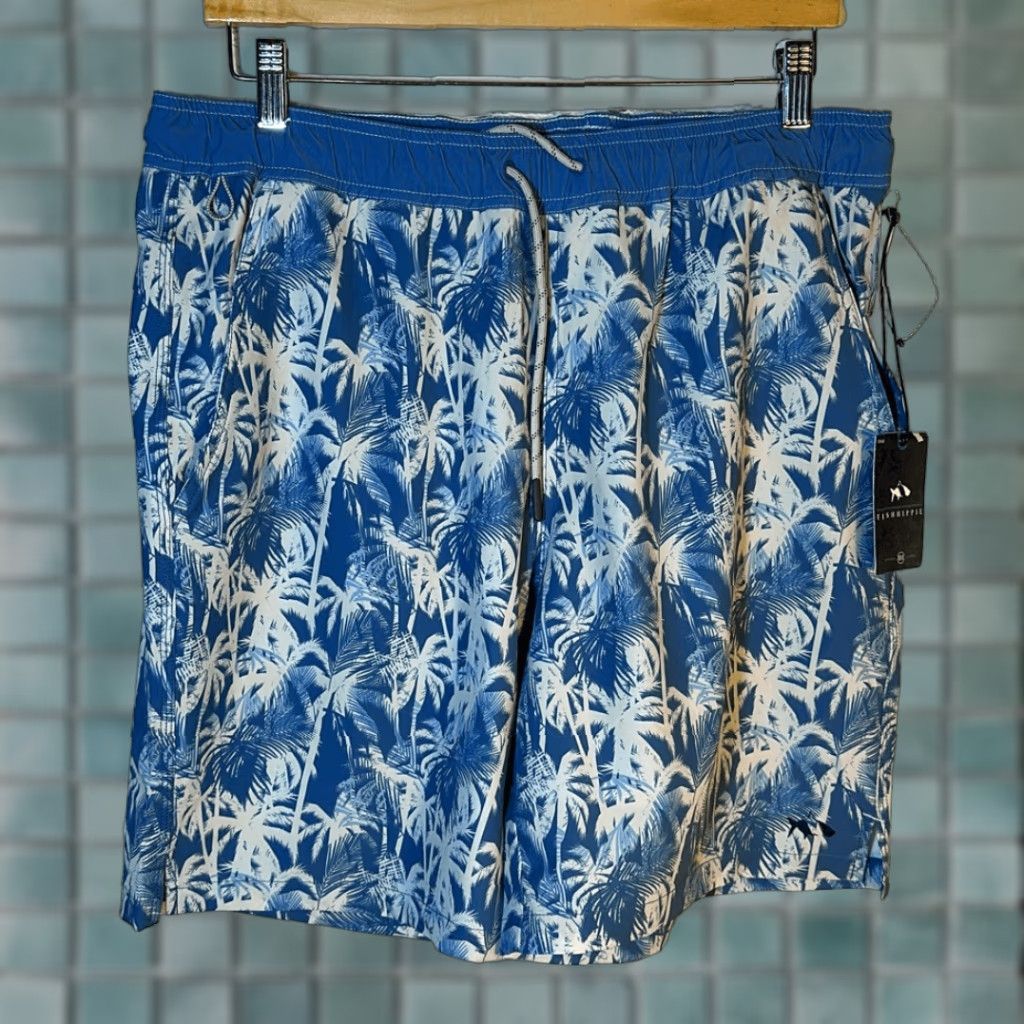 Fish Hippie Mens Volley Swim Trunks 8” Sailor Swimwear Board Shorts size L NEW
