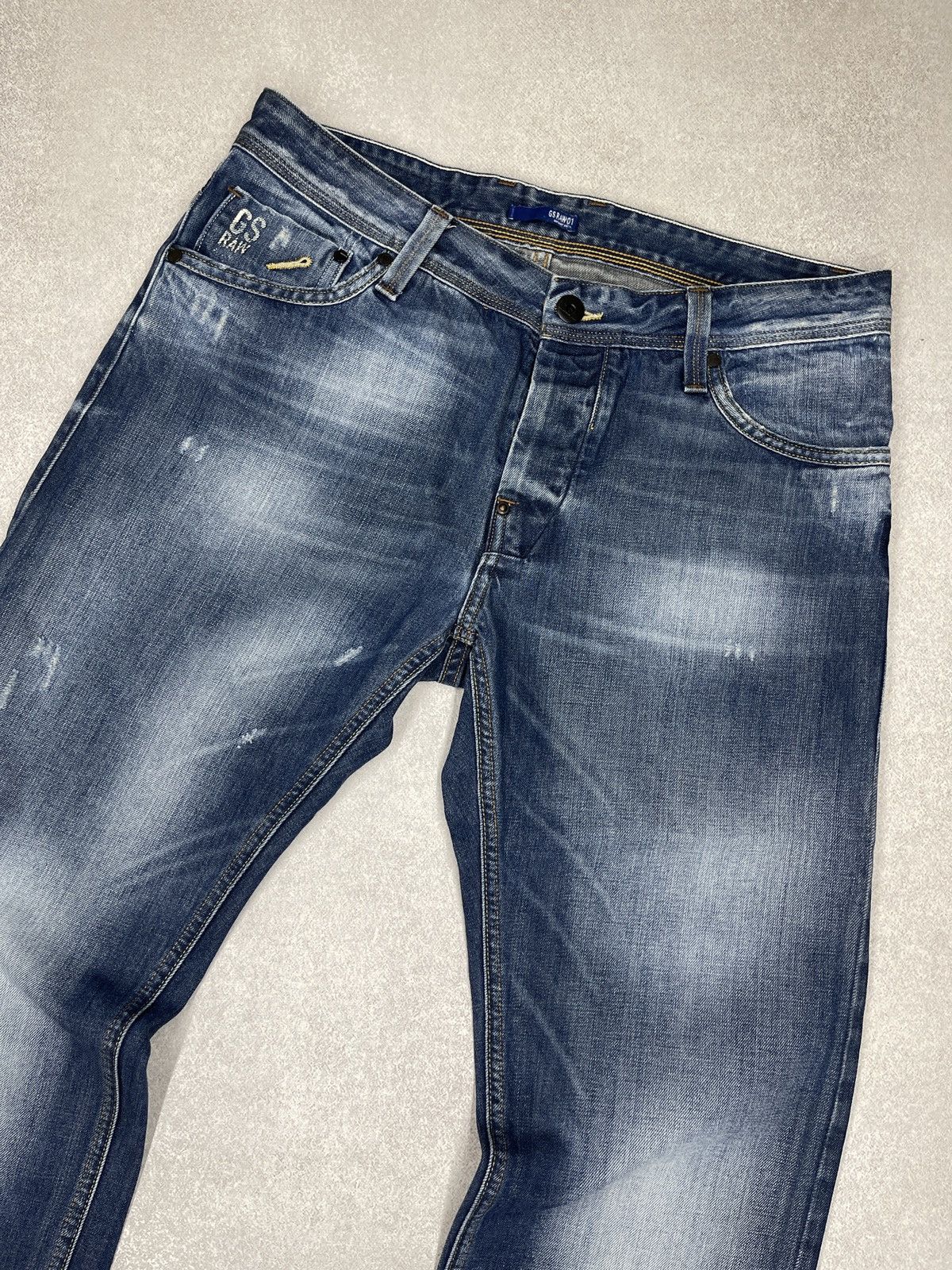 G-Star Vintage G Star Raw Attacc Low Denim Jeans Blue Y2K Size US 33 - 9 Thumbnail