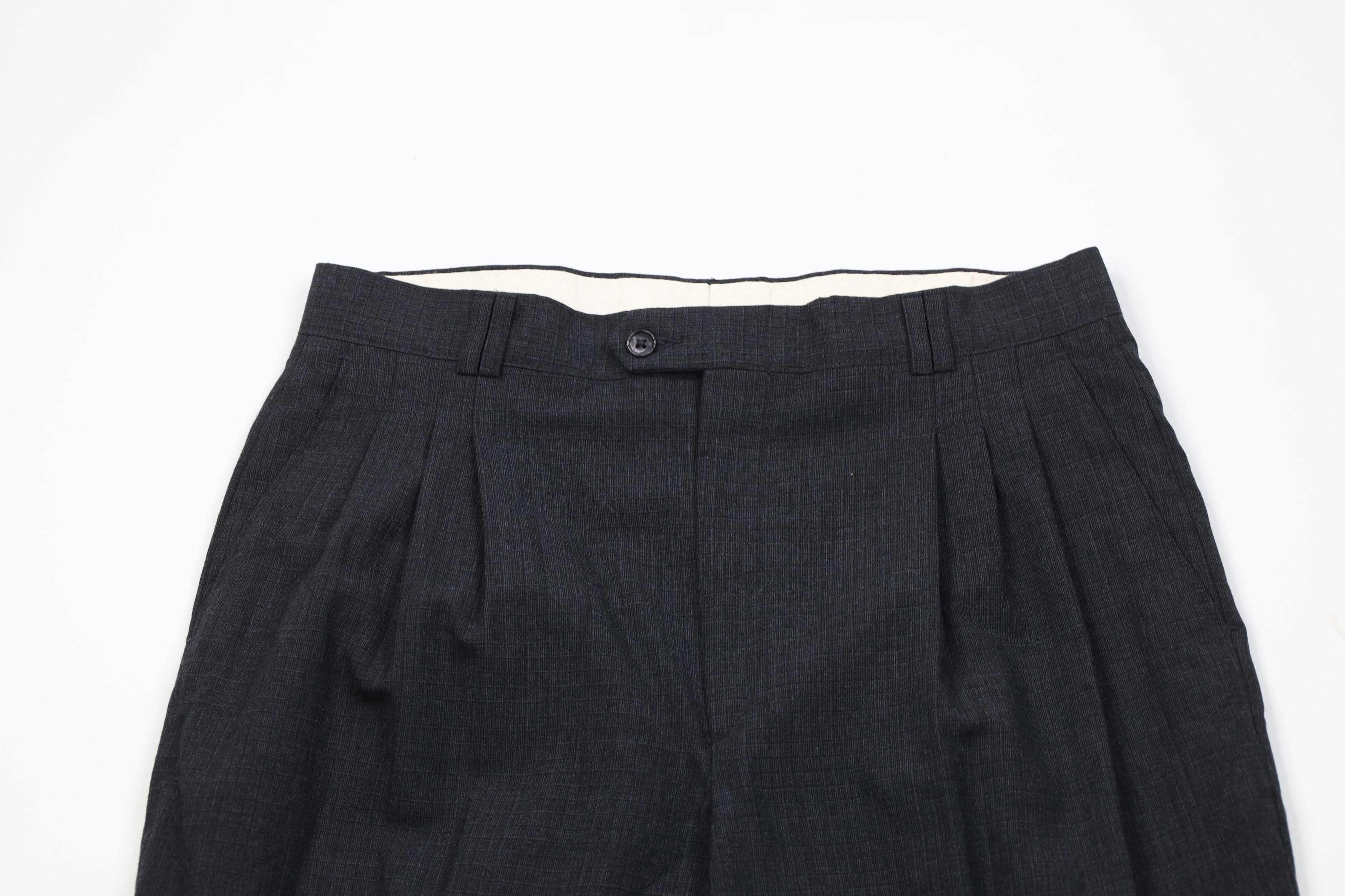 Vintage Vintage 90s Streetwear Knit Wide Leg Chino Pants Gray Plaid Size US 32 / EU 48 - 2 Thumbnail