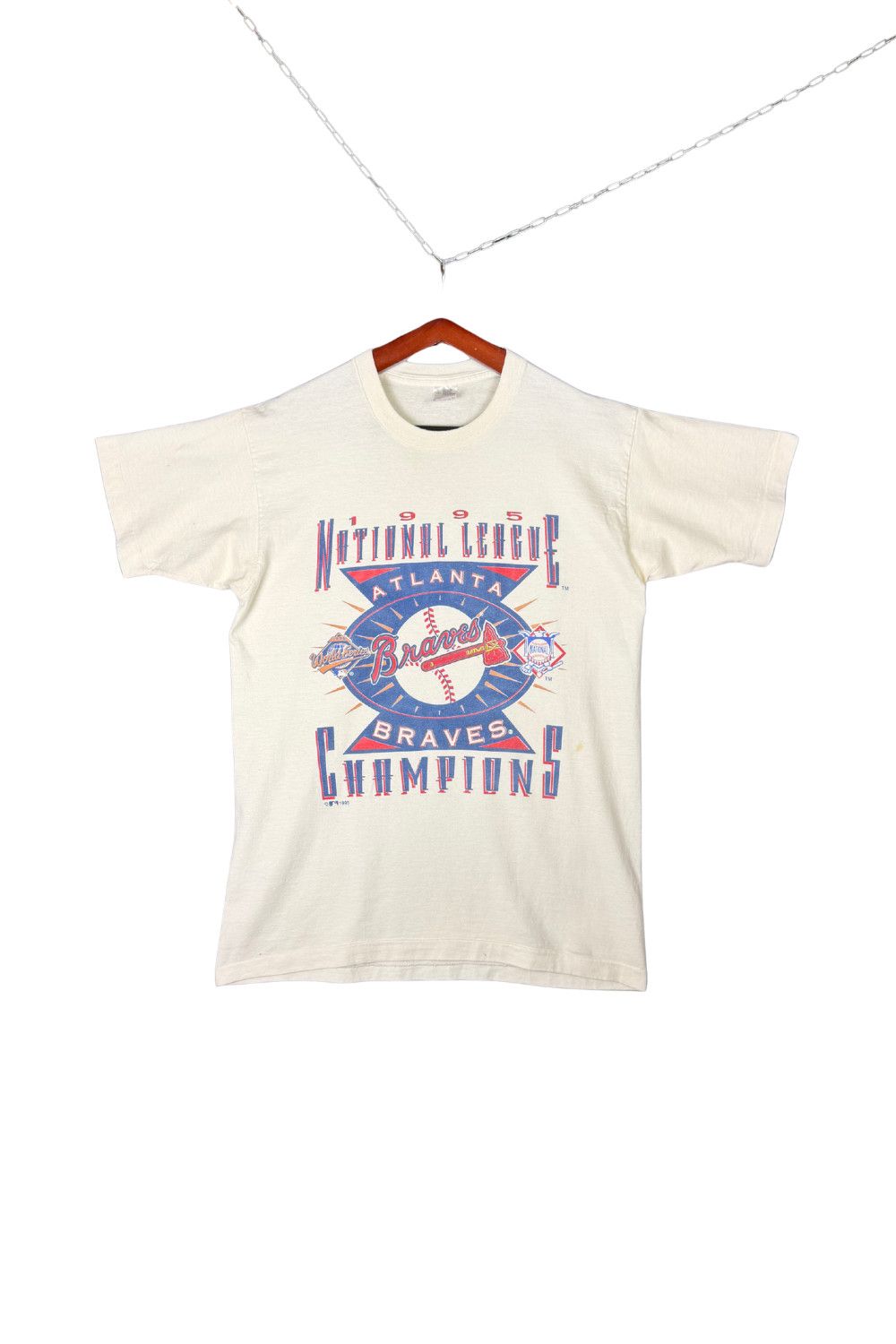 Fruit Of The Loom 1995 Atlanta Braves National League Champions Tee MLB Size US L / EU 52-54 / 3 - 1 Thumbnail