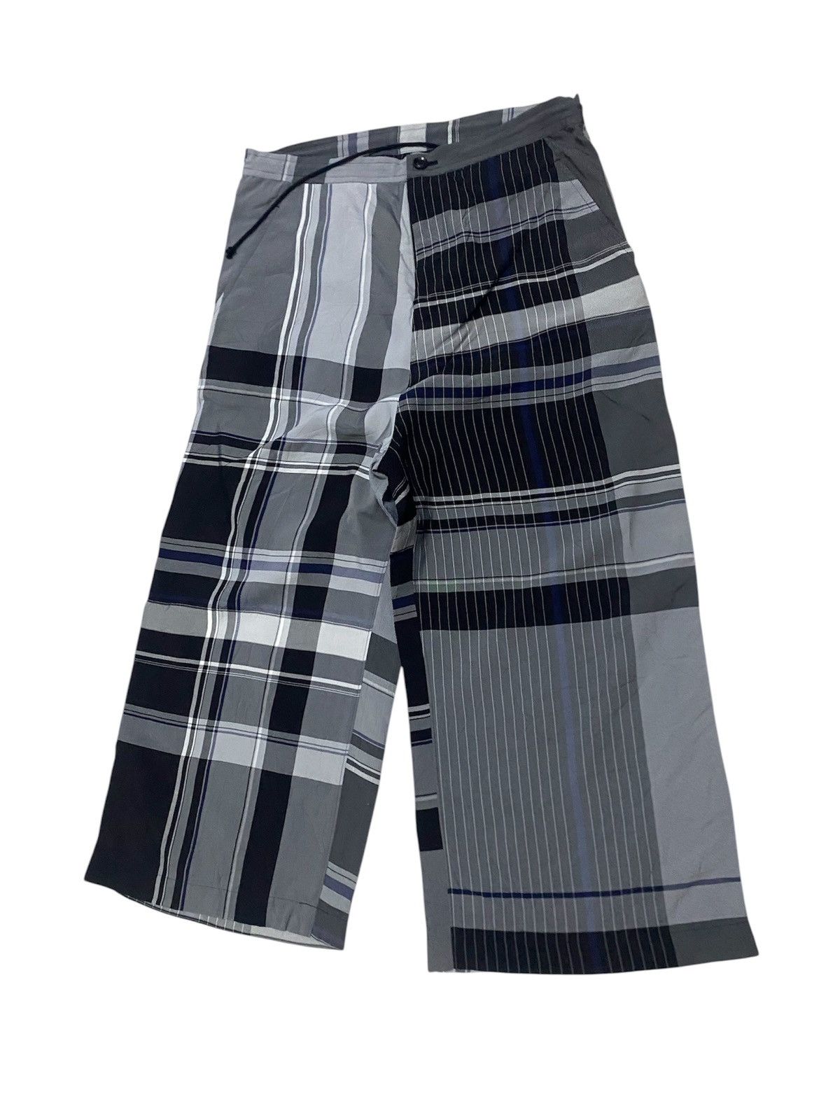 Y's × Y's for Men × Yohji Yamamoto #grailsale Y’s YOHJI YAMAMOTO WRINKLED PLAID RAYON PANTS Size US 32 / EU 48 - 3 Thumbnail