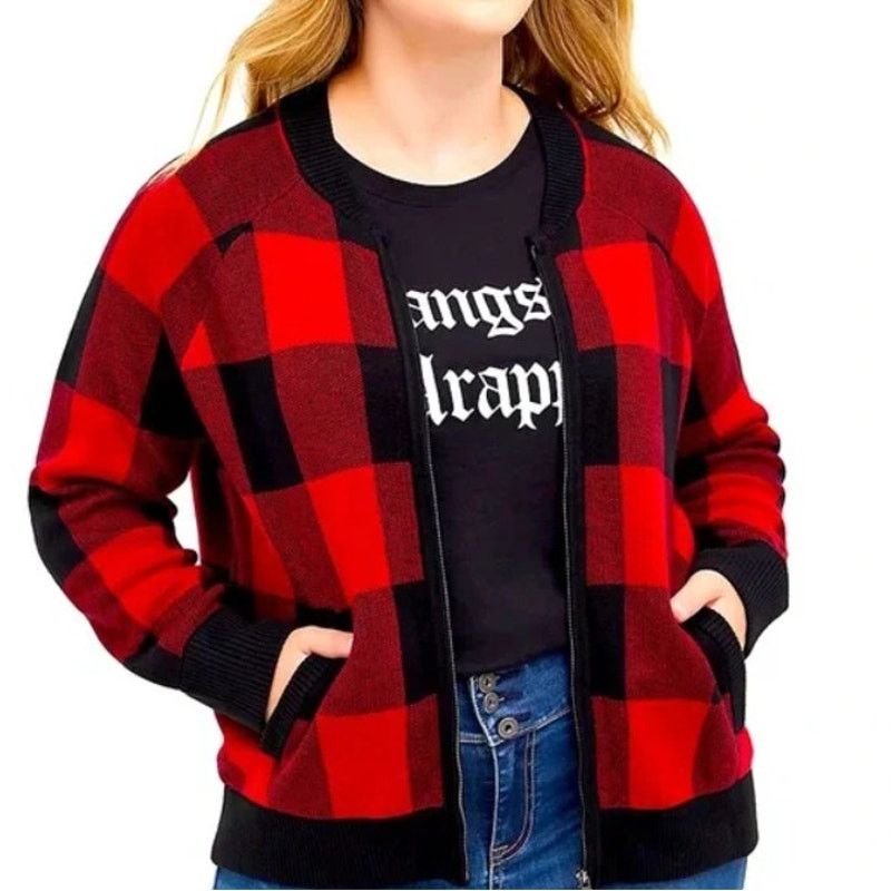 Corridor Torrid Buffalo Plaid Sweater Jacket Full Zip 1X Academia Size XL / US 12-14 / IT 48-50 - 1 Thumbnail