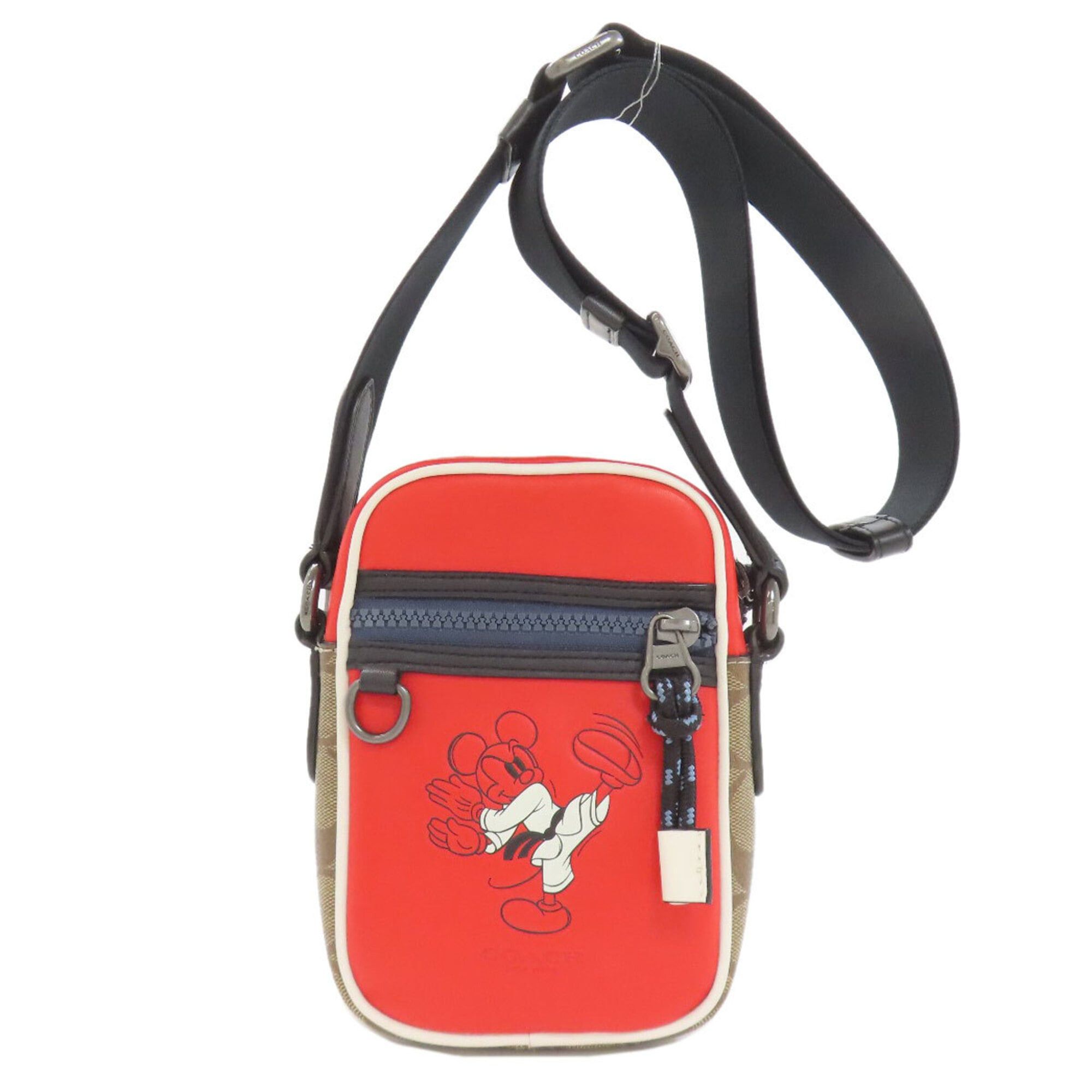 Coach Coach C2021 Mickey Mouse Collaboration Signature Shoulder Bag, Leather, Women's Size ONE SIZE - 1 Thumbnail